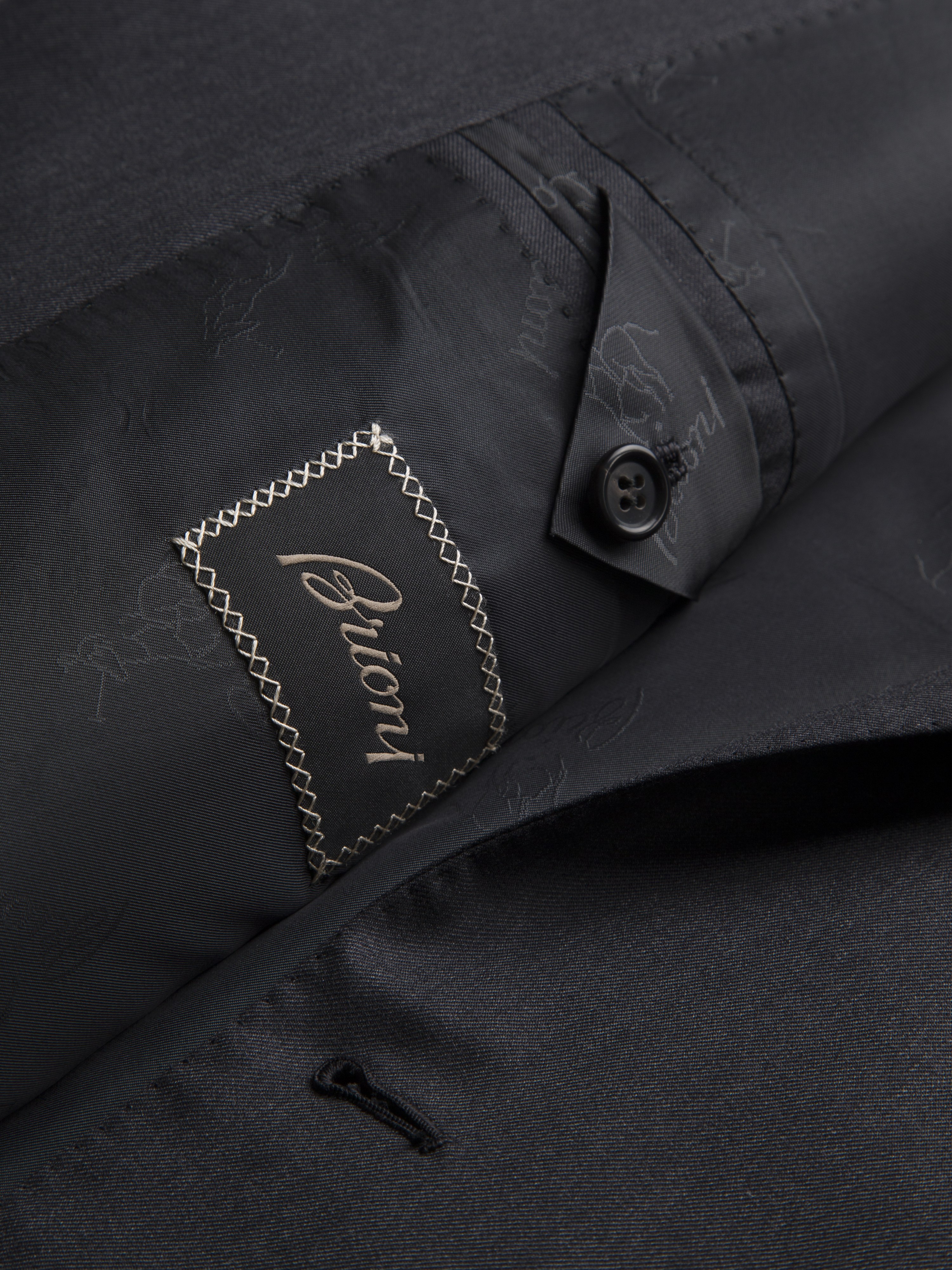 Essential charcoal grey Super 160's wool gabardine Brunico suit