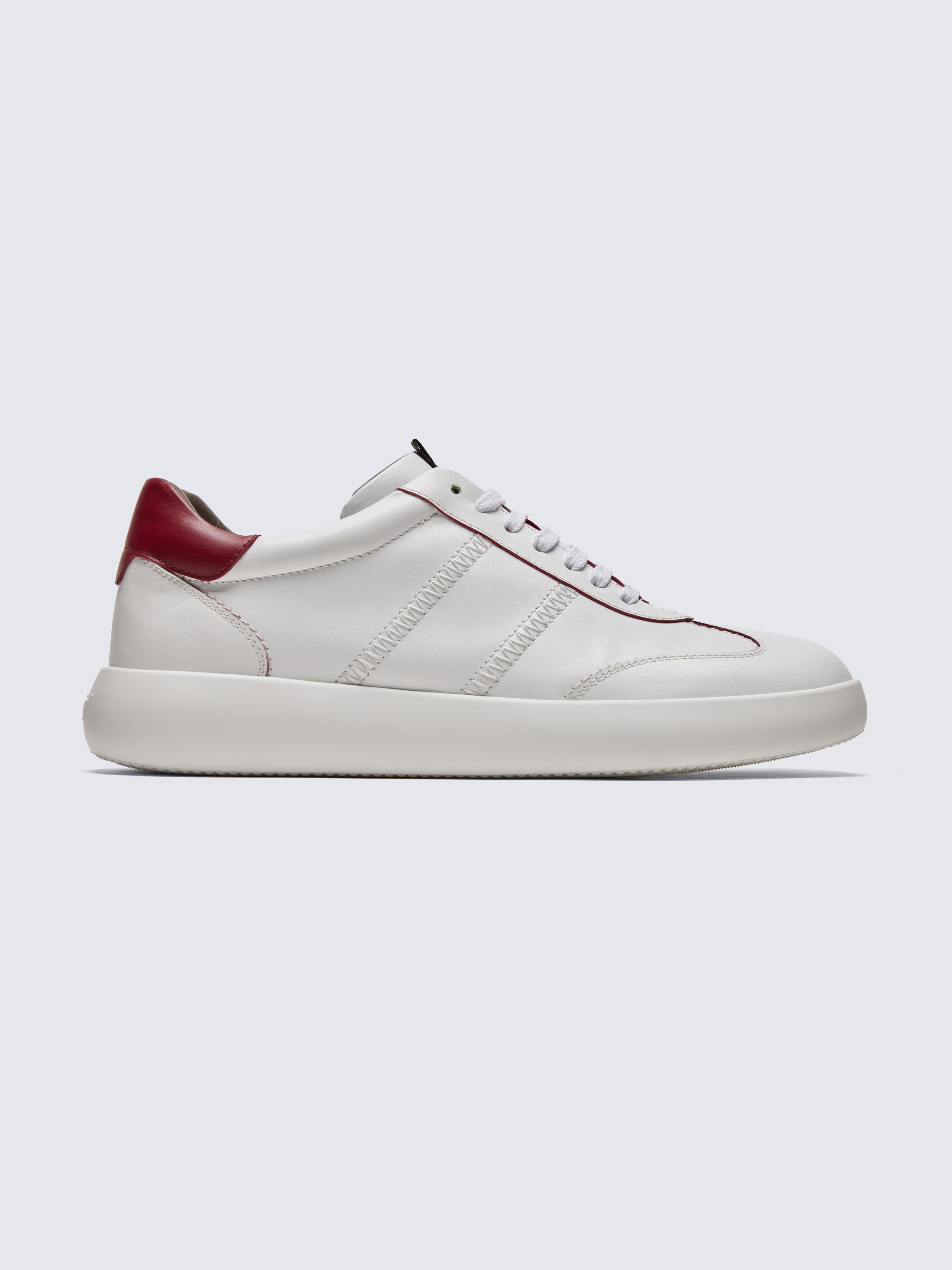 Calpierre Red and White Leather shoes.s54 Vali Luxury Sneakers in White Spazzolato by Anonyme Paris  main image 4