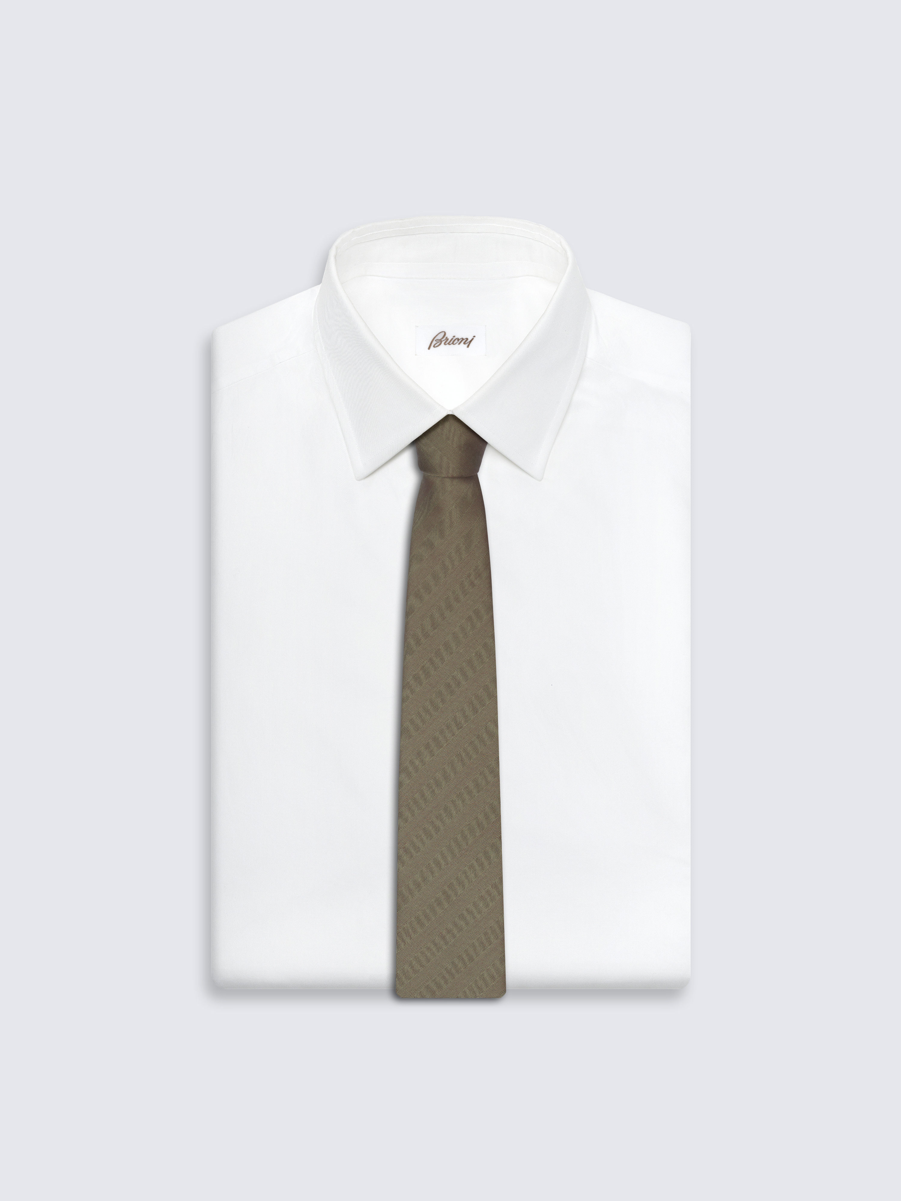 Iride beige herringbone wool tie