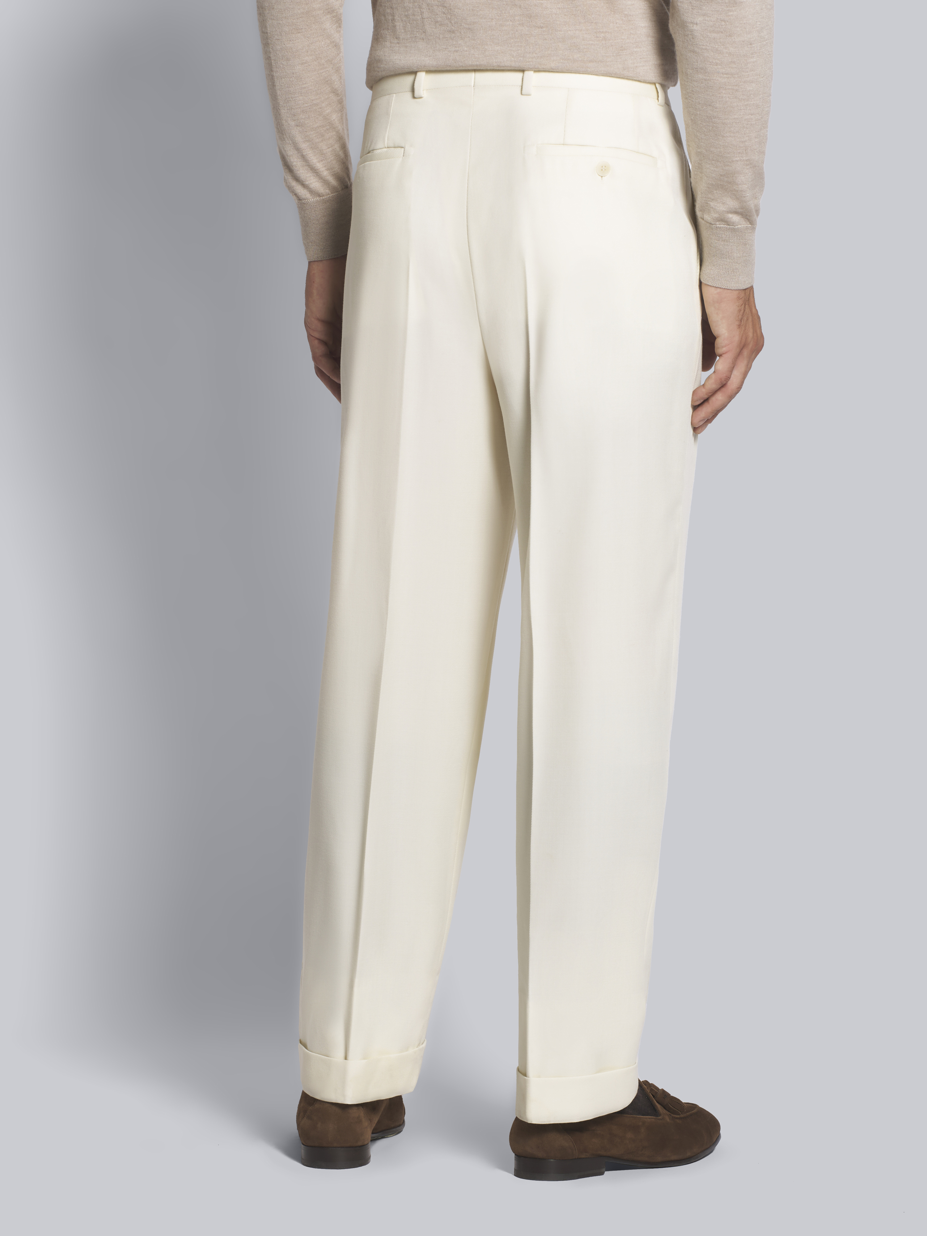 Ivory wool Capri trousers  Brioni® TW Official Store