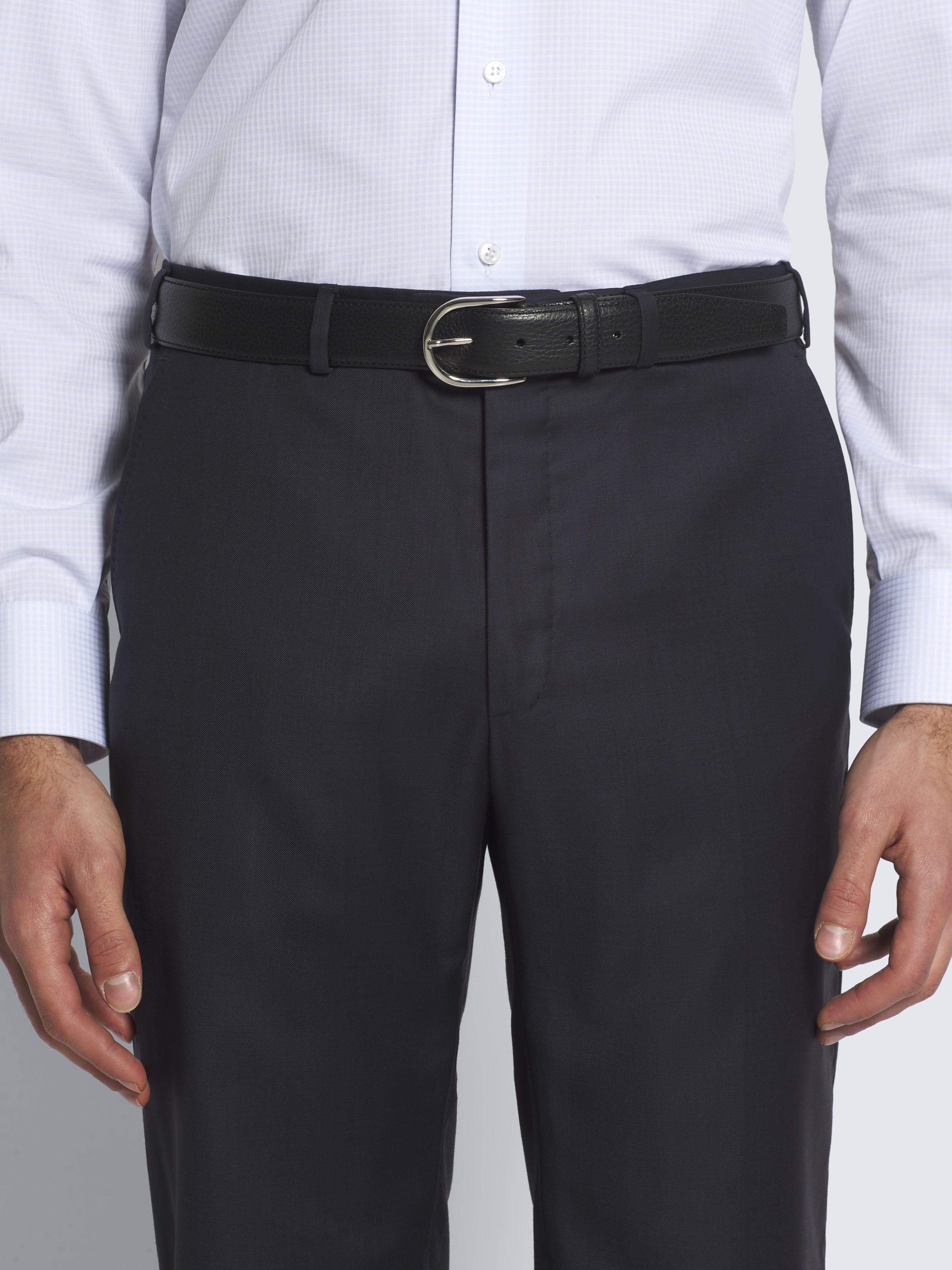 Chemise Robe Brioni Bleu Nuit à Carreaux - Pur Coton Taille 16/41 M Neuf Avec Étiquette (Valeur 950 $)