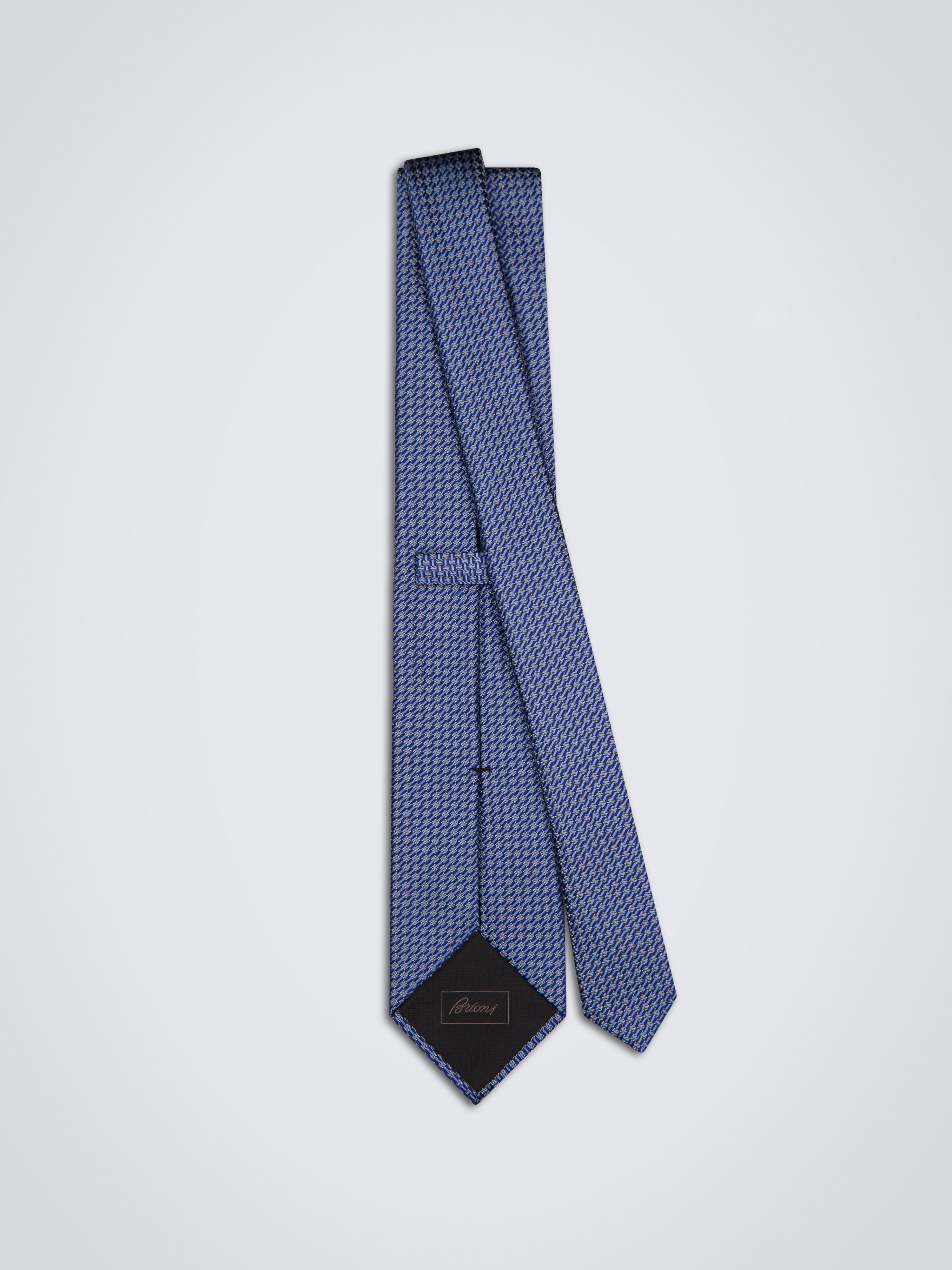 Sky blue woven silk jacquard tie | Brioni® US Official Store