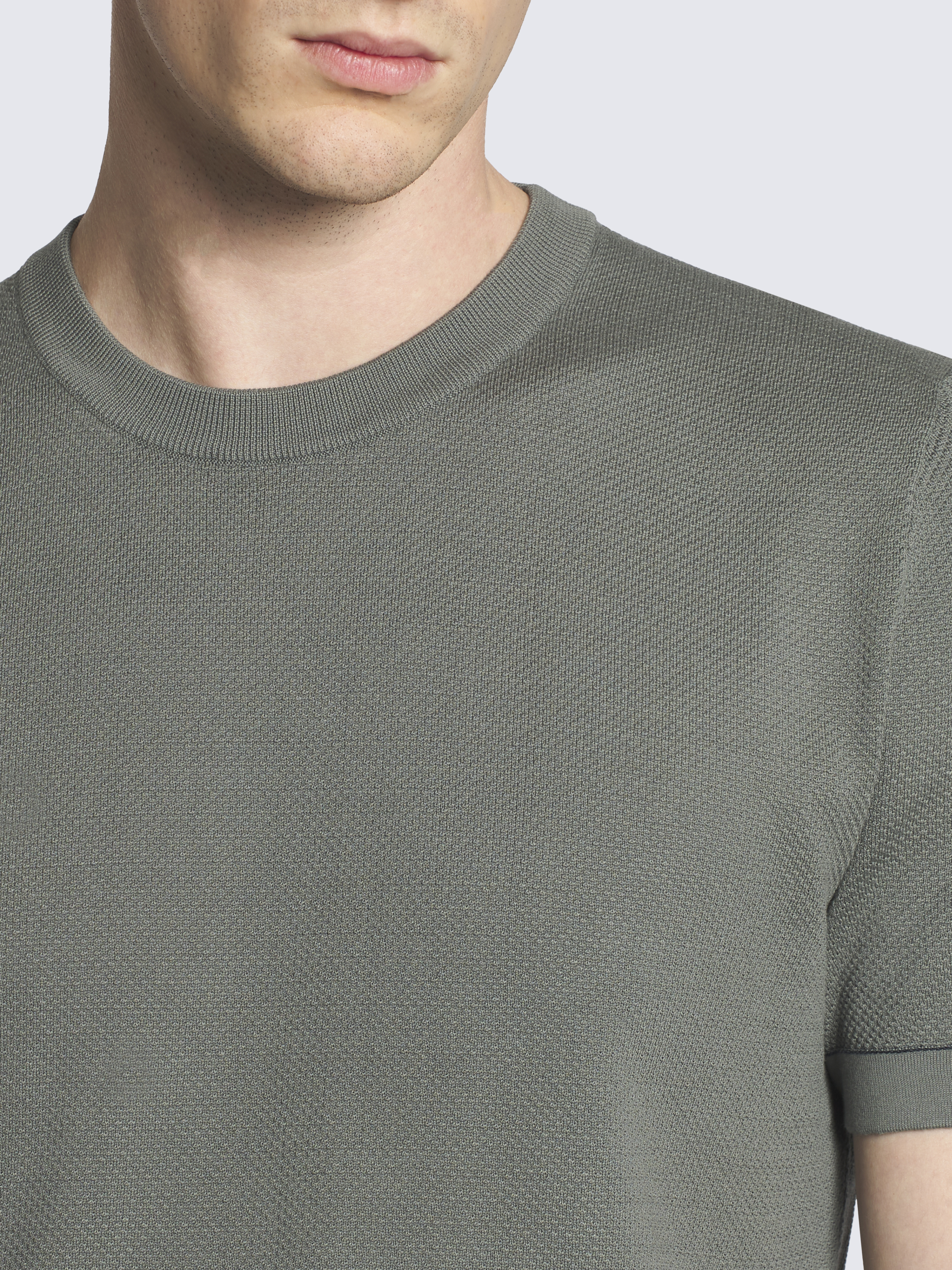 Olive green Sea Island cotton piqué T-shirt