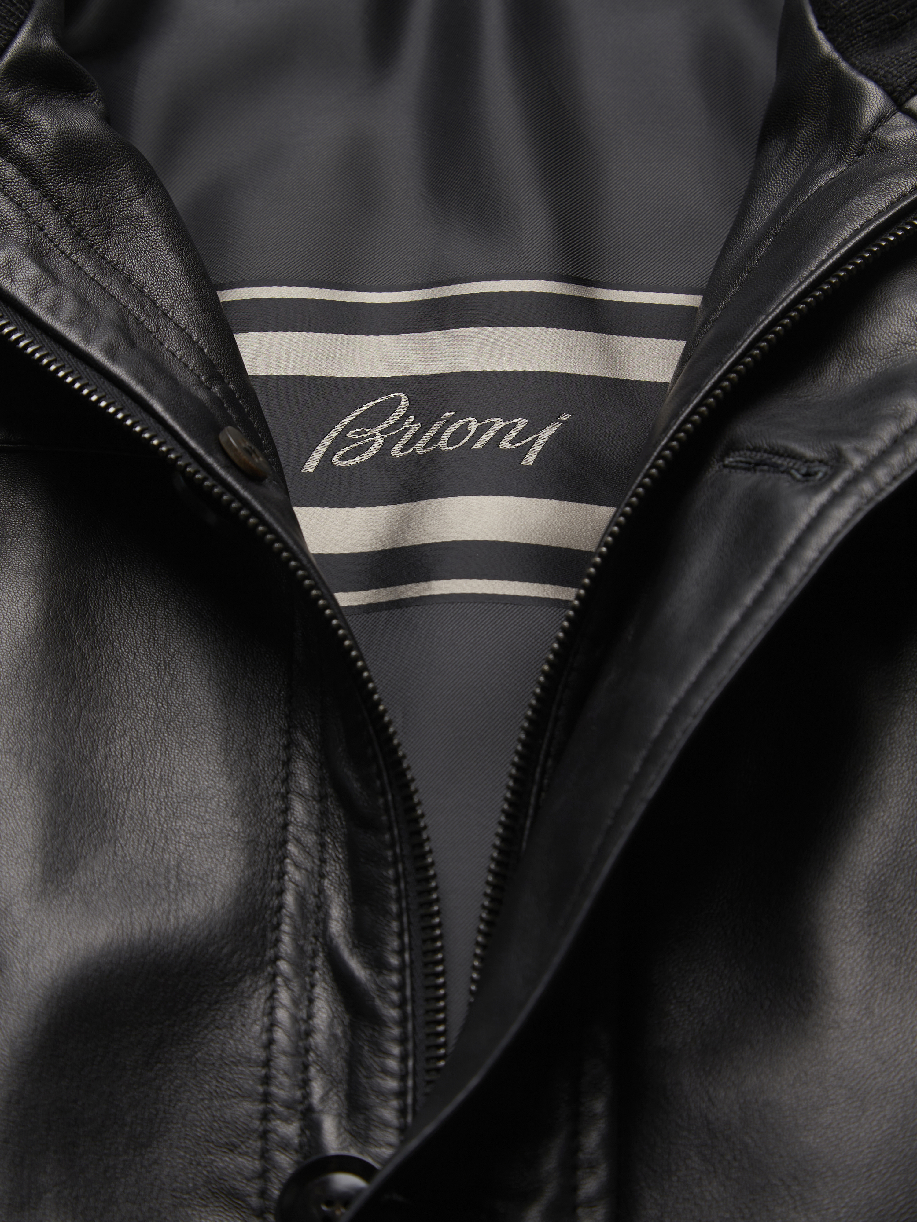 Brioni shop leather jacket