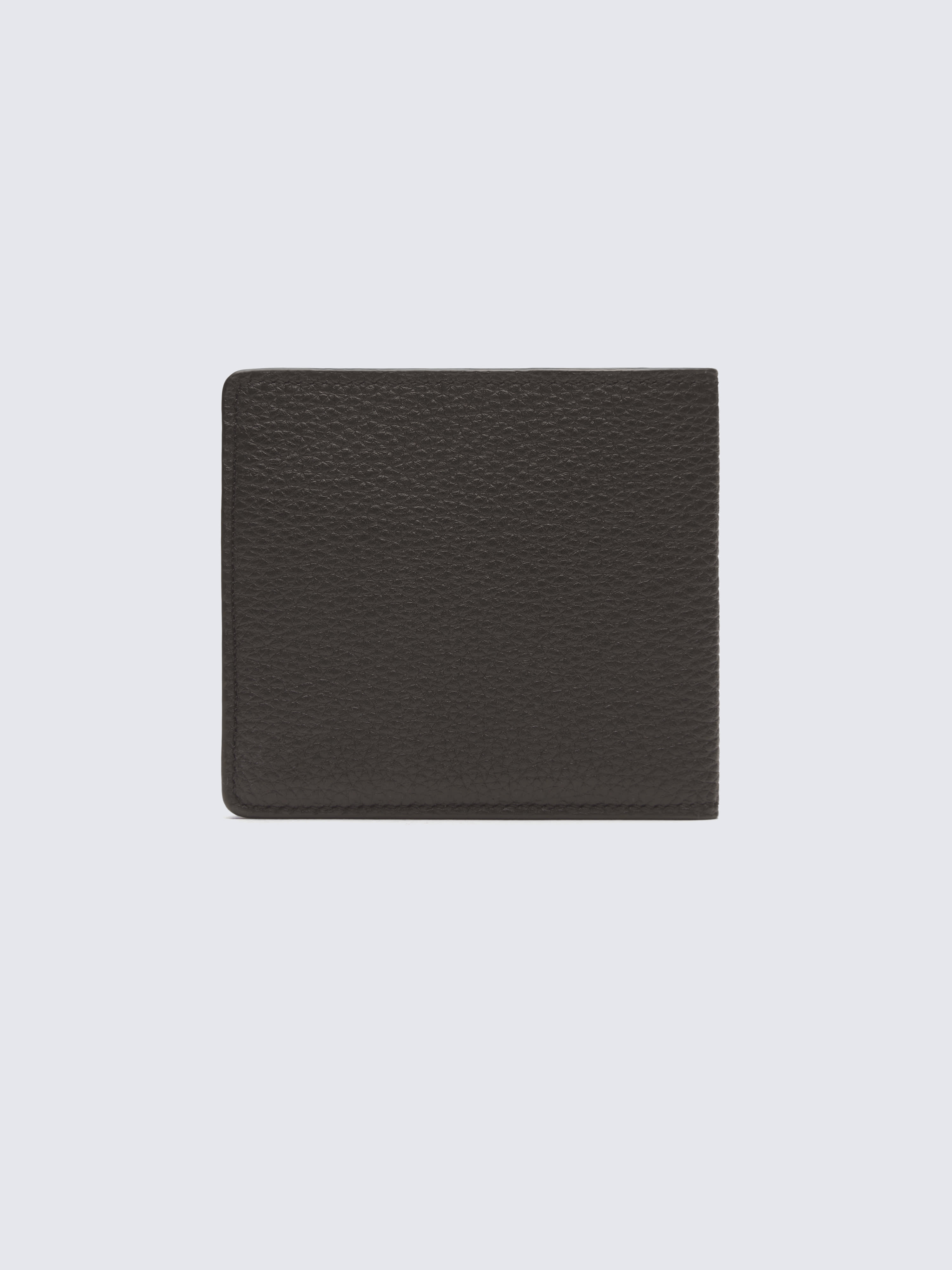Brown and black grained leather wallet | Brioni® US Official Store