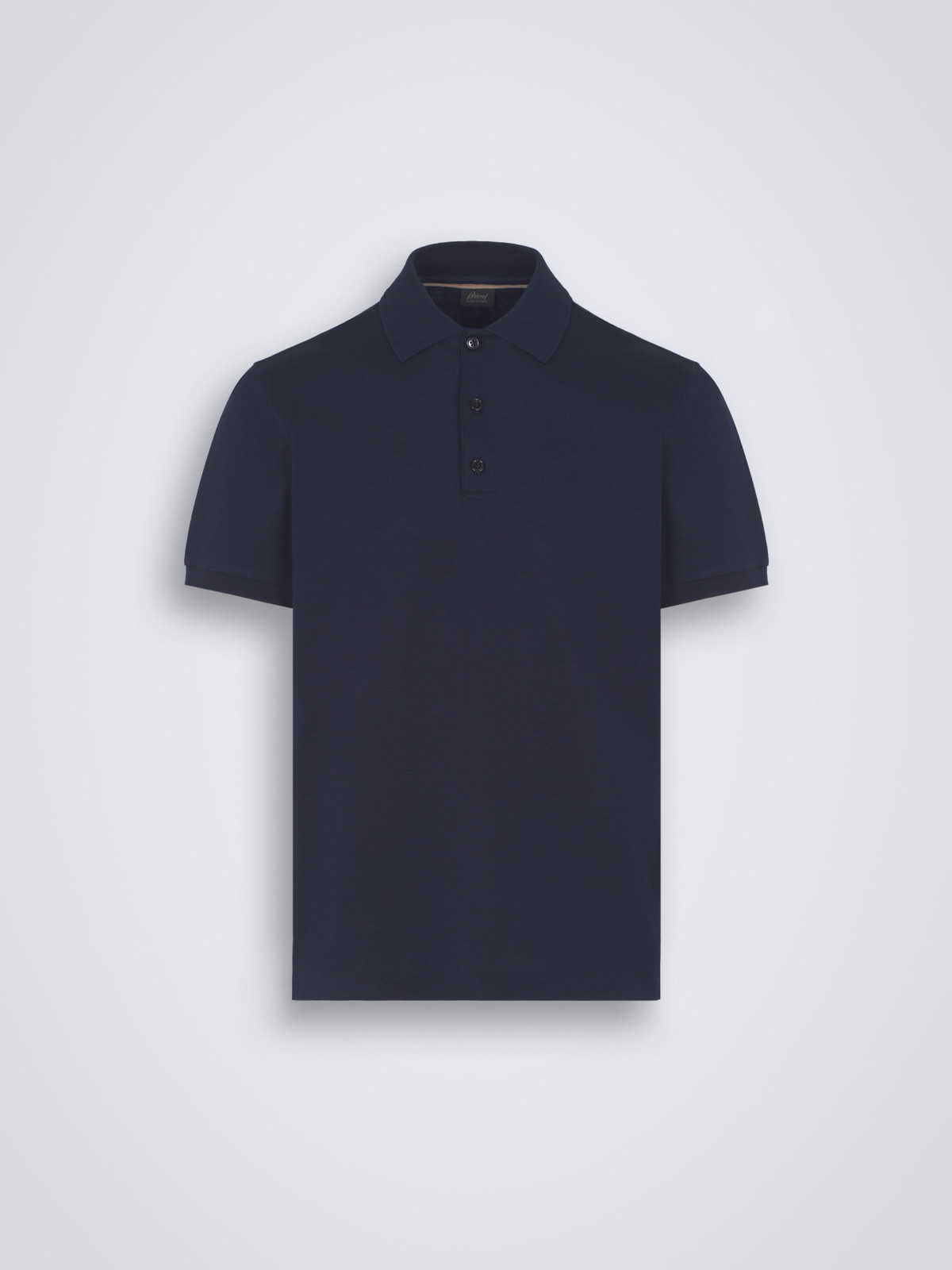 Navy blue cotton piqué polo | Brioni® US Official Store