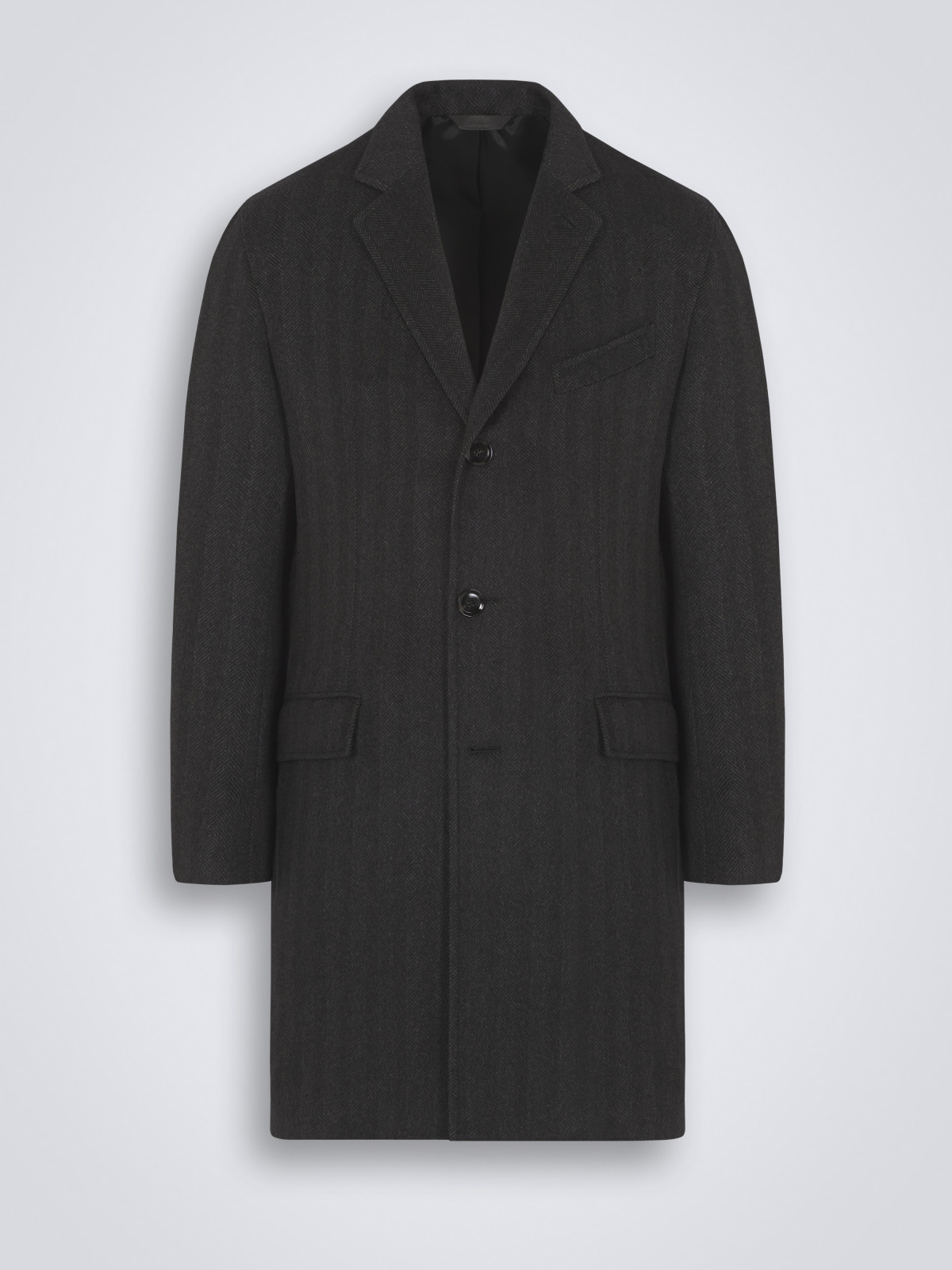 Charcoal chesterfield cashmere coat | Brioni® MY Official Store