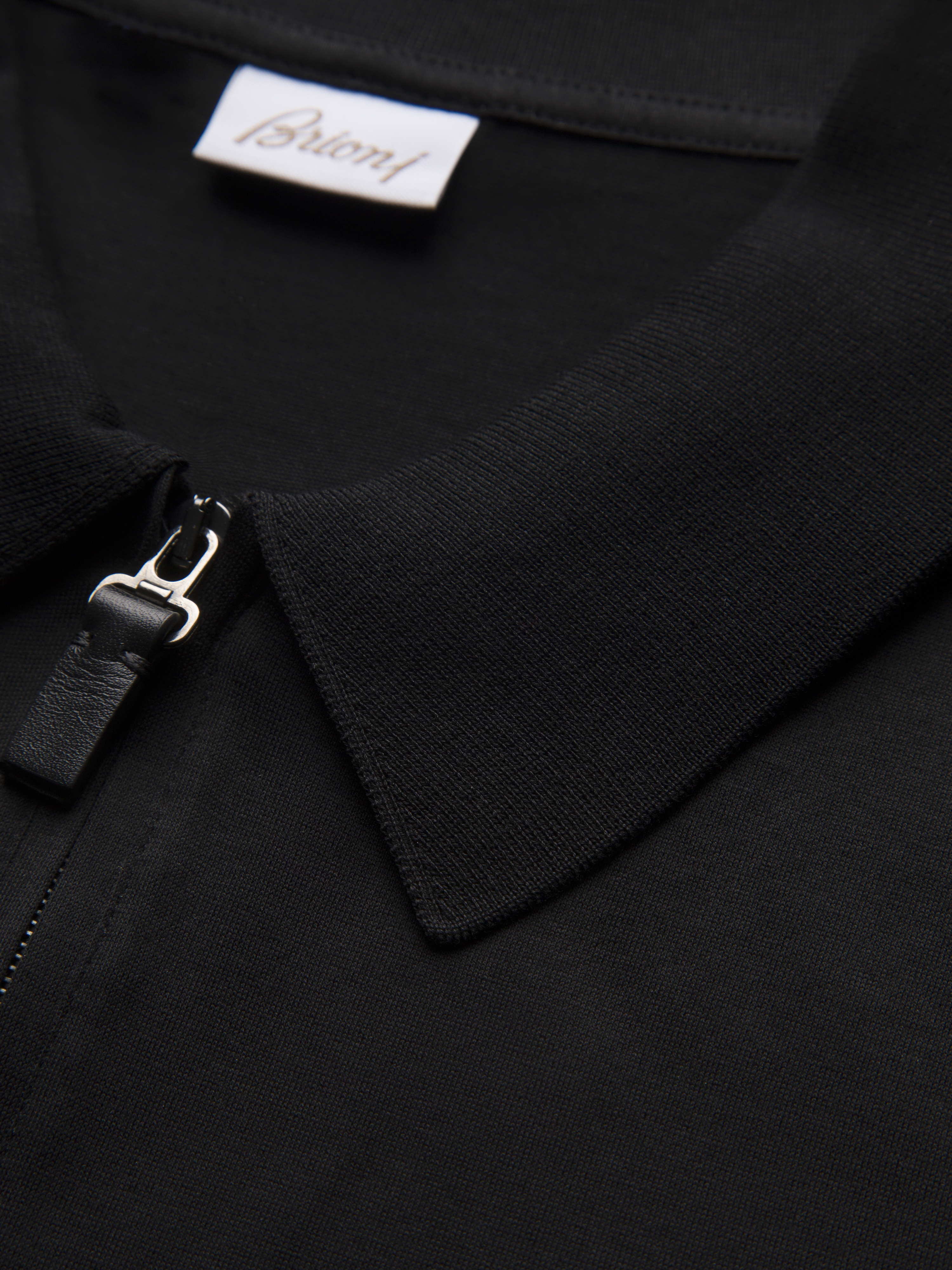 Tシャツ・カットソー Brioni Brioni Long Sleeves Zip Polo (UMS10L OZK82 4700) BRIONI Long Sleeve Zip Polo Size 52 / L (100% Authentic