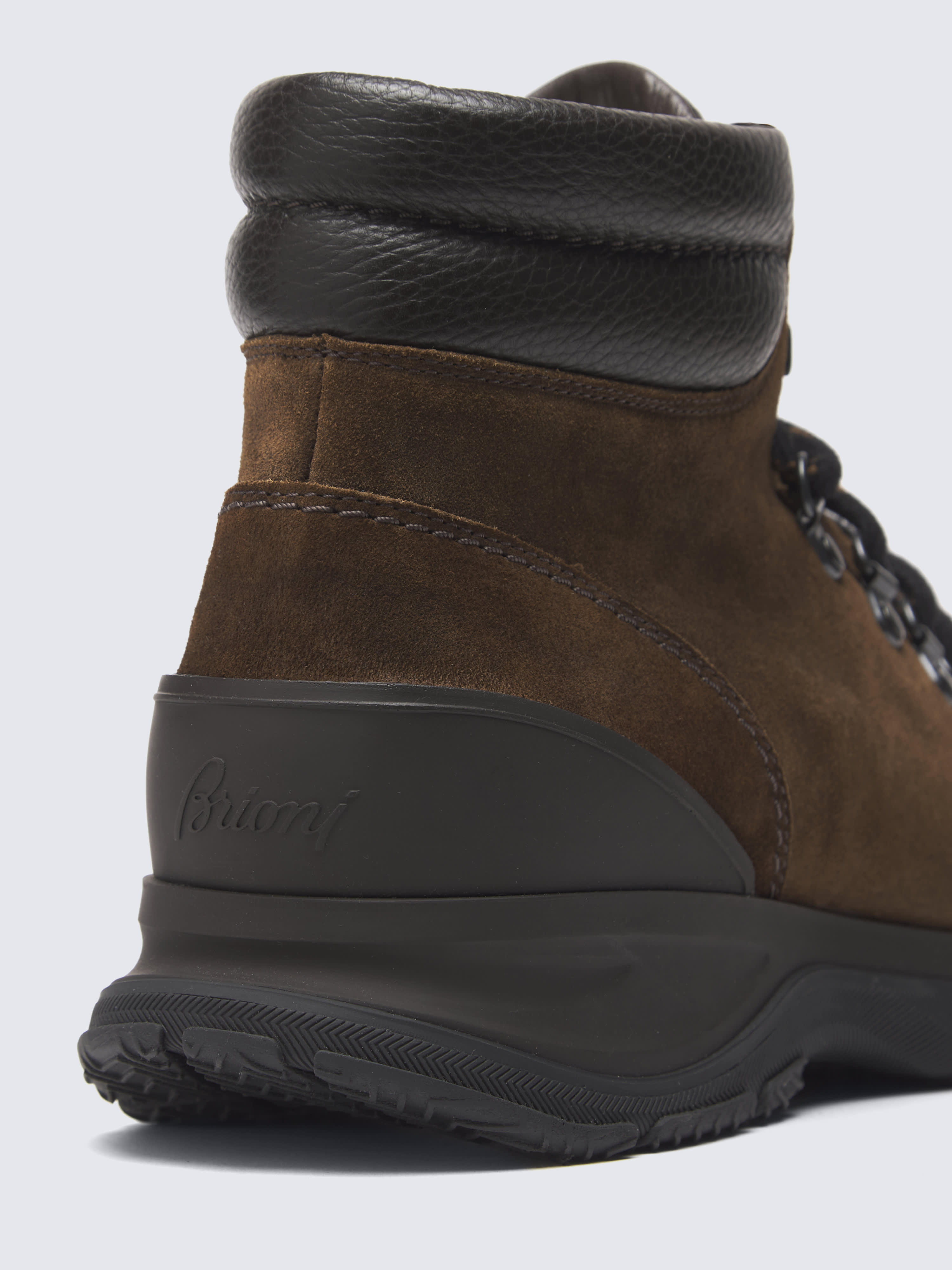 Brown leather mountain boots | Brioni® US Official Store