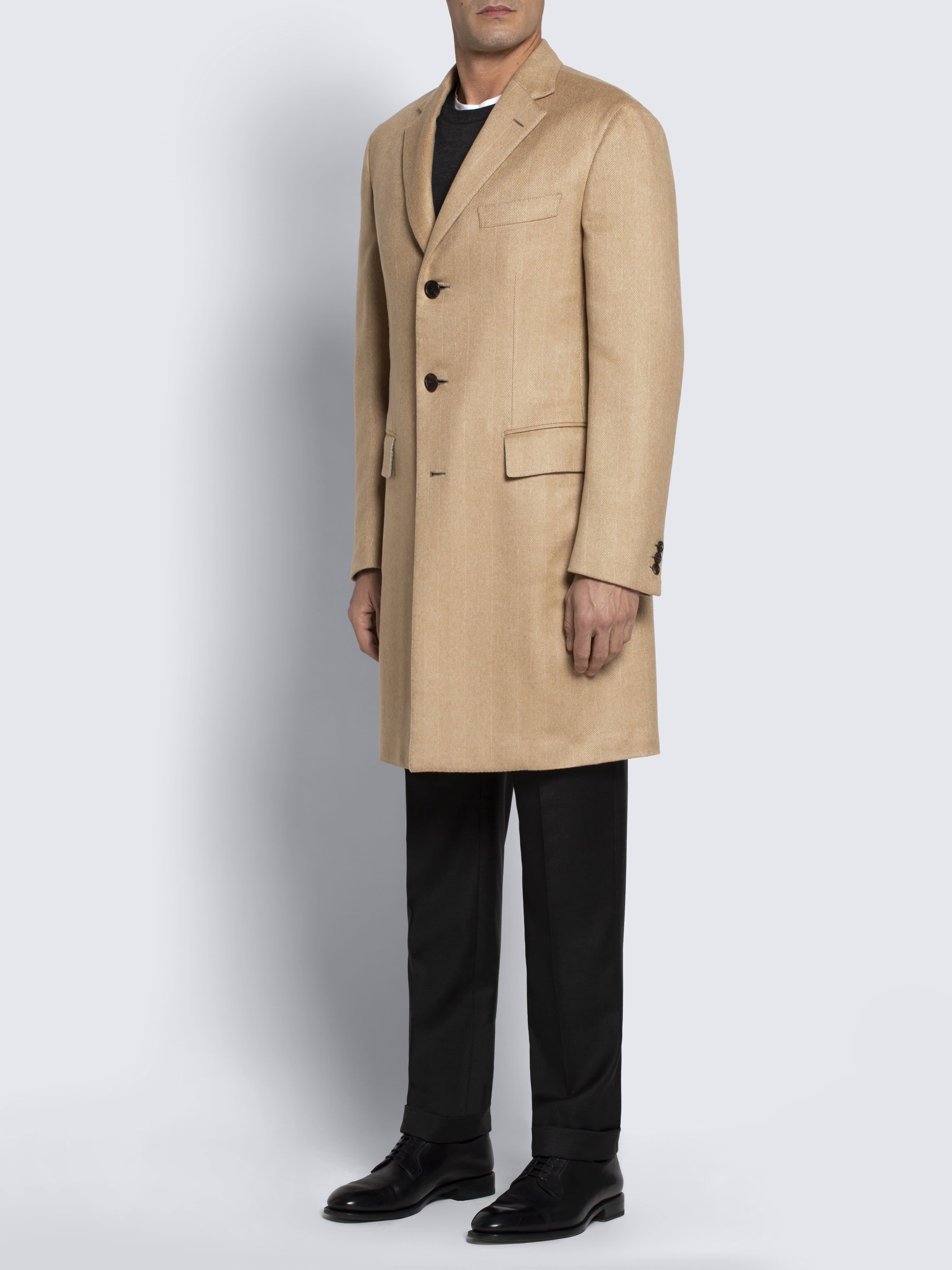 Camel Plume overcoat | Brioni® US Official Store