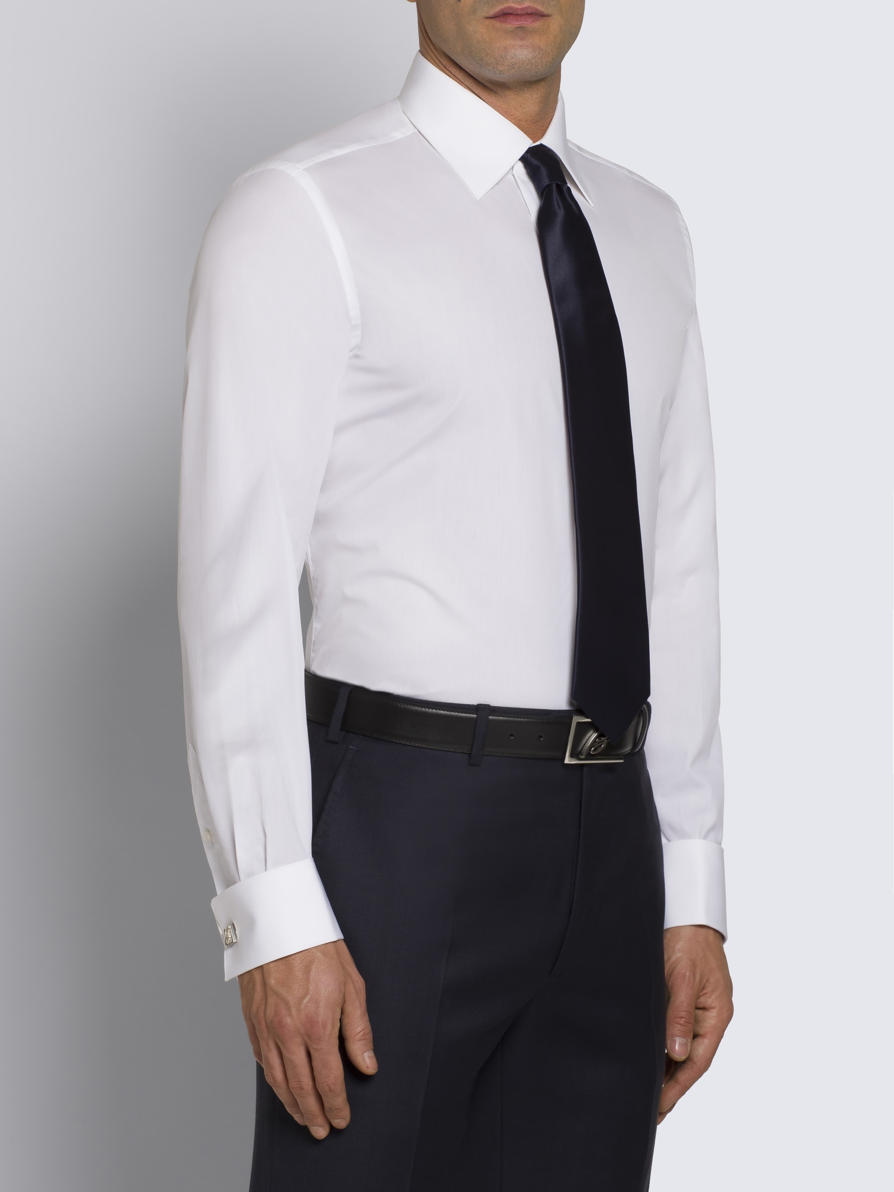 Essential white cotton French cuff formal shirt