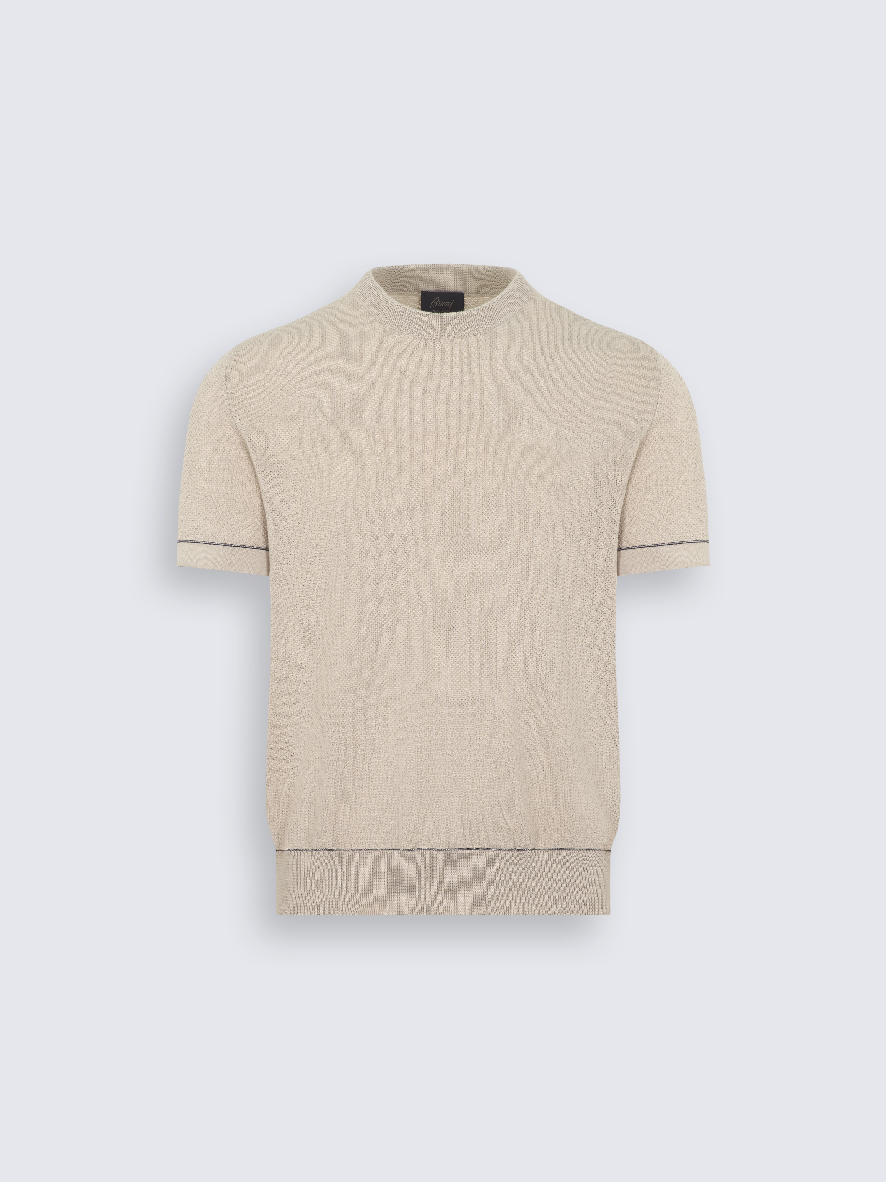 Beige Sea Island cotton piqué T-shirt