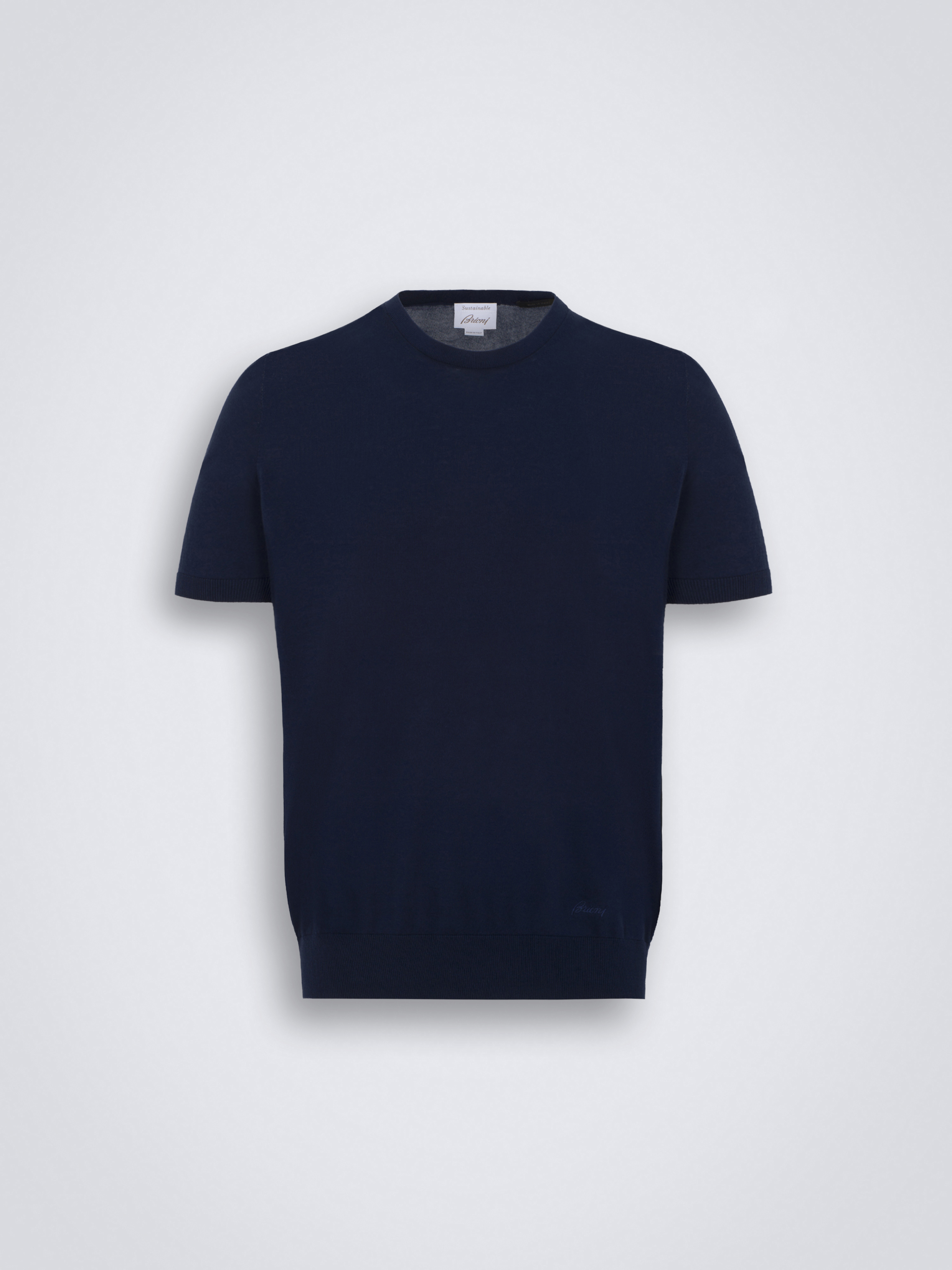 ネイビーブルー 100% サステナブルコットン Tシャツ | ブリオーニ