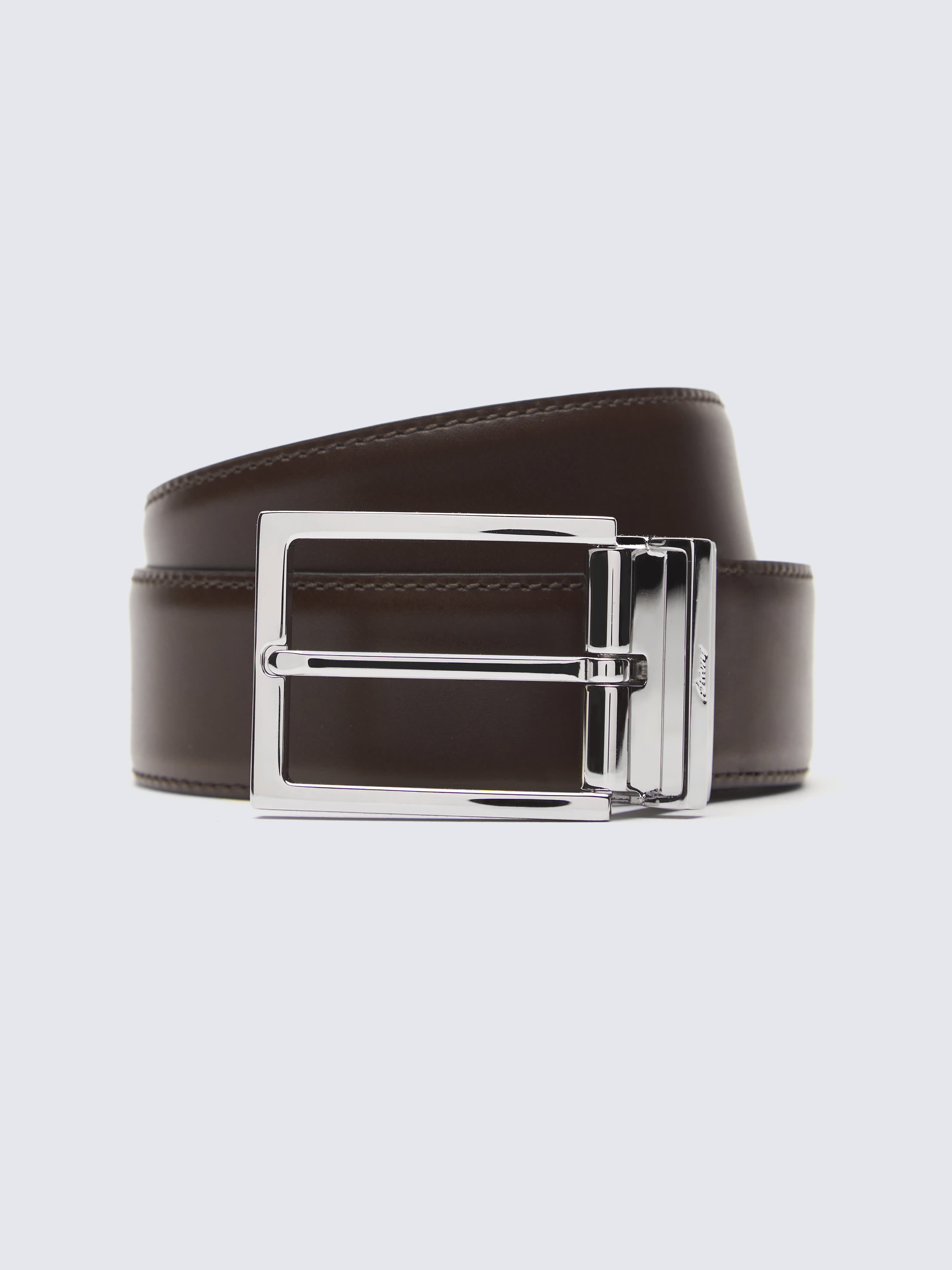 BRIO Curved Handmade Leather Tiny Rivet Belt