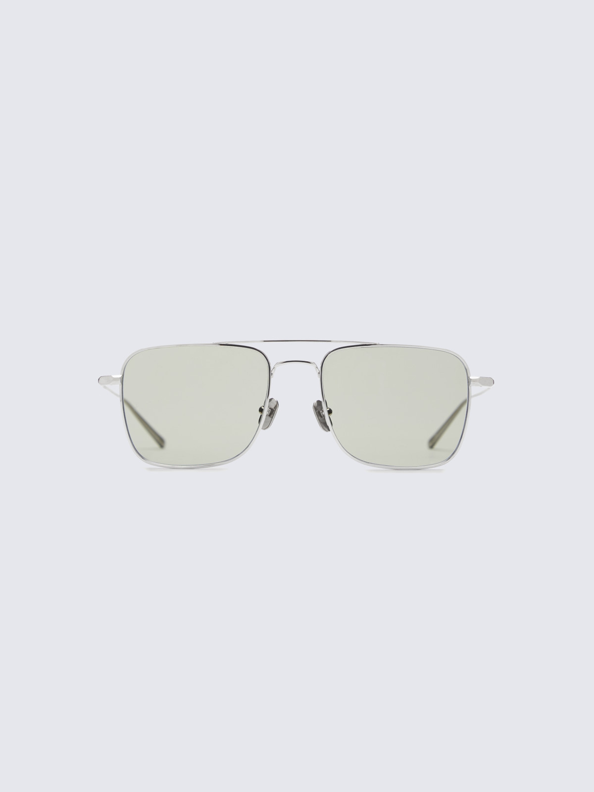 Titanium silver and green double bridge sunglasses | Brioni® US ...