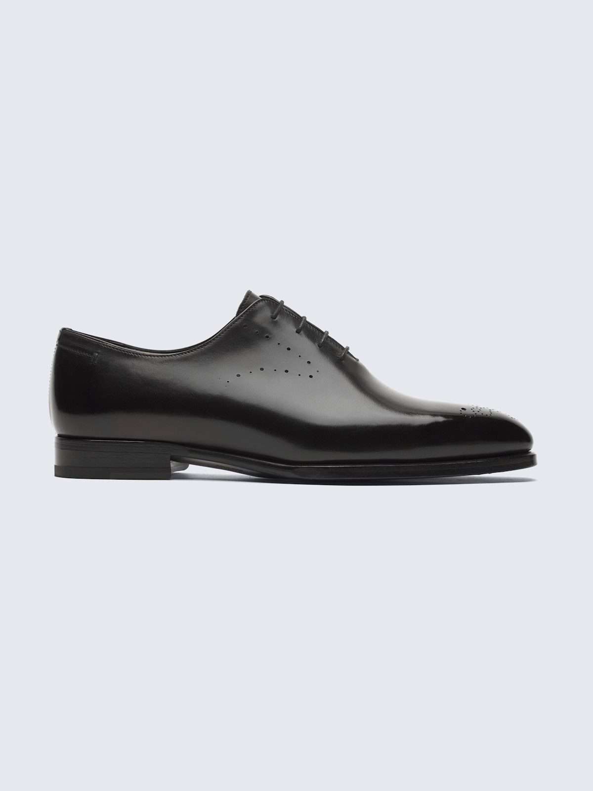 UNIQUE THICK-SOLED OXFORD SHOES BLACK MIX CREAM CALFSKIN