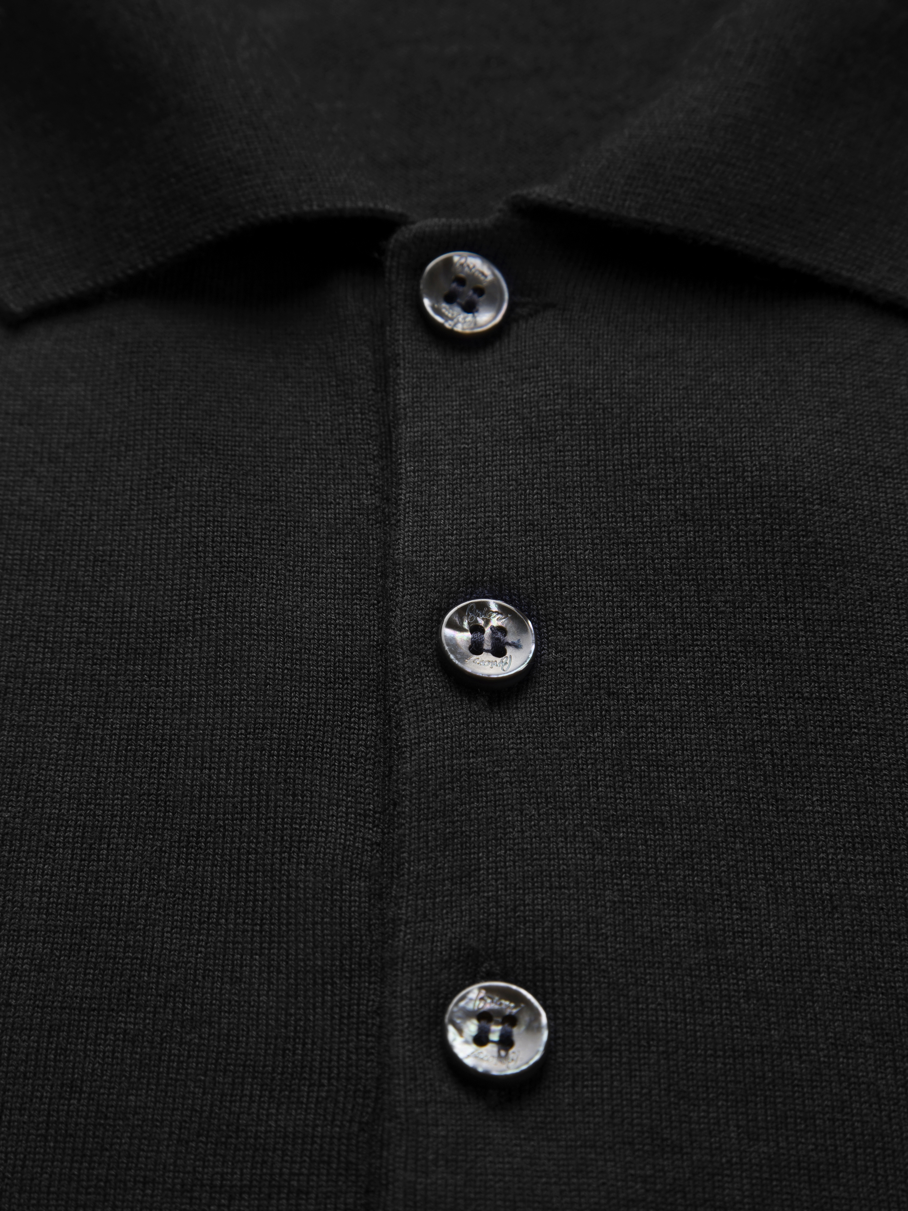 Essential black wool, cashmere and silk polo sweater | Brioni® US