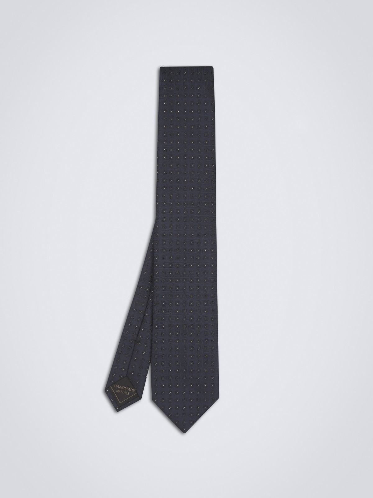 Navy blue and gold jacquard tie in 24K gold and silk | Brioni® DE ...