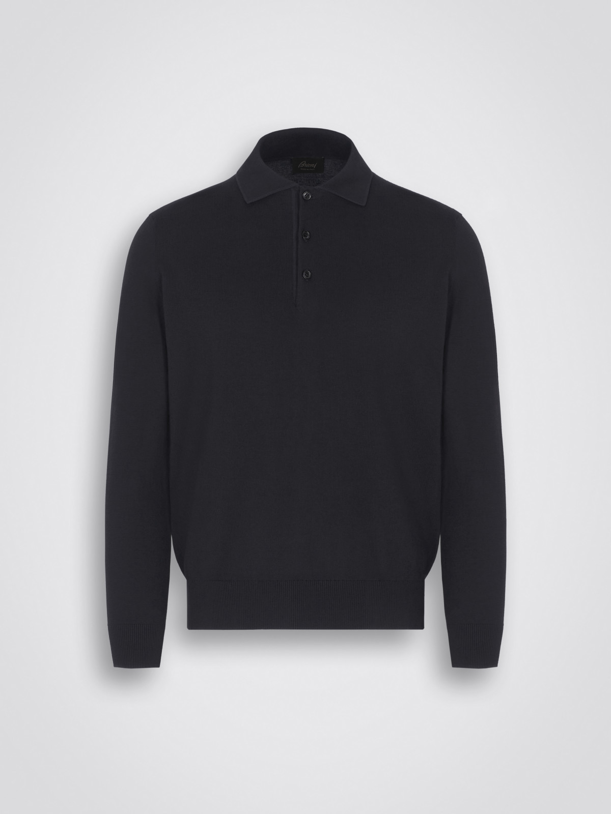 Dark grey Sea Island cotton and cashmere polo sweater | Brioni® US ...