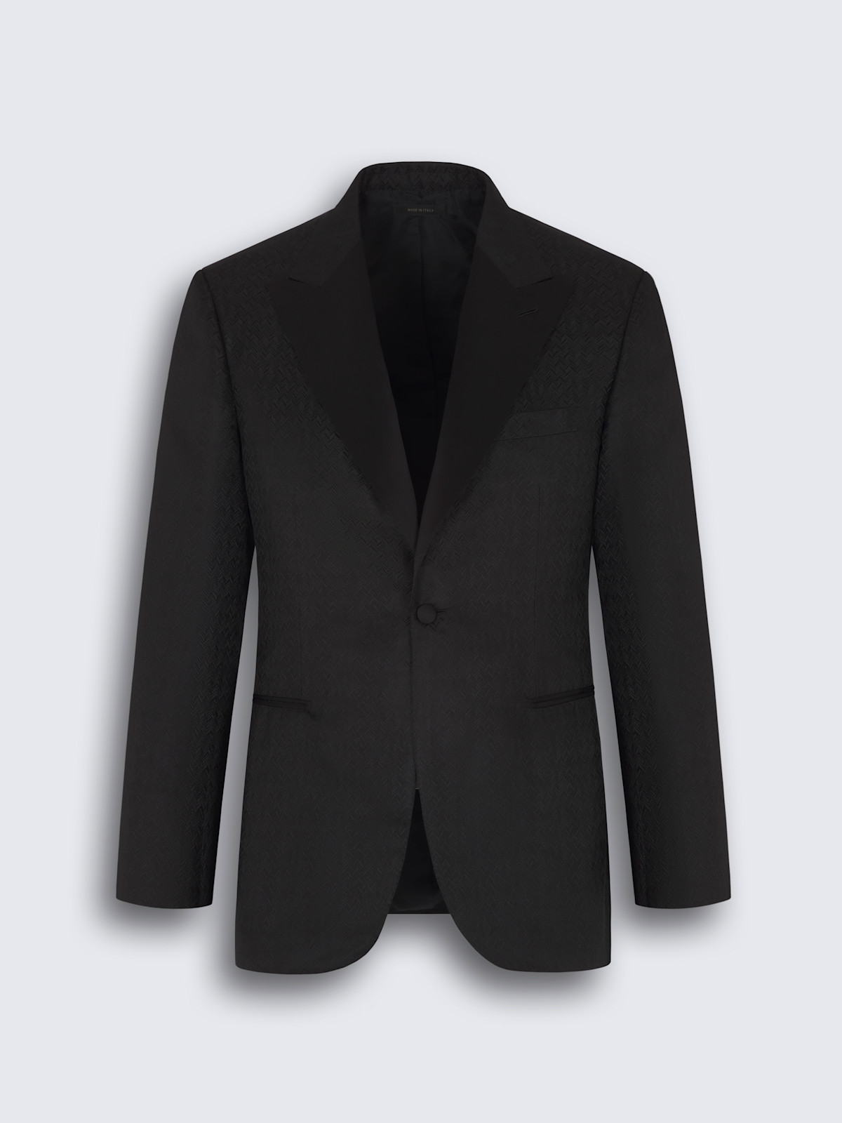 Giacca da smoking Virgilio in jacquard di seta nera