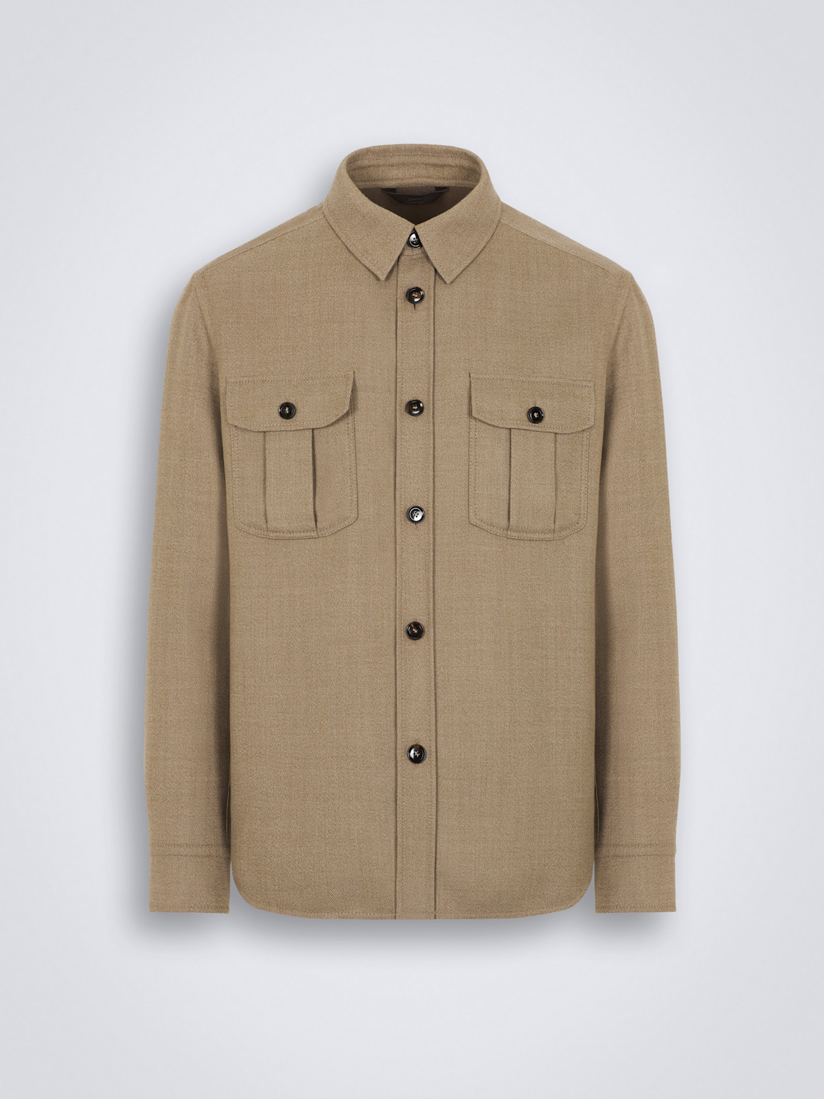 Beige double-splittable wool Vagabond overshirt | Brioni® US Official Store