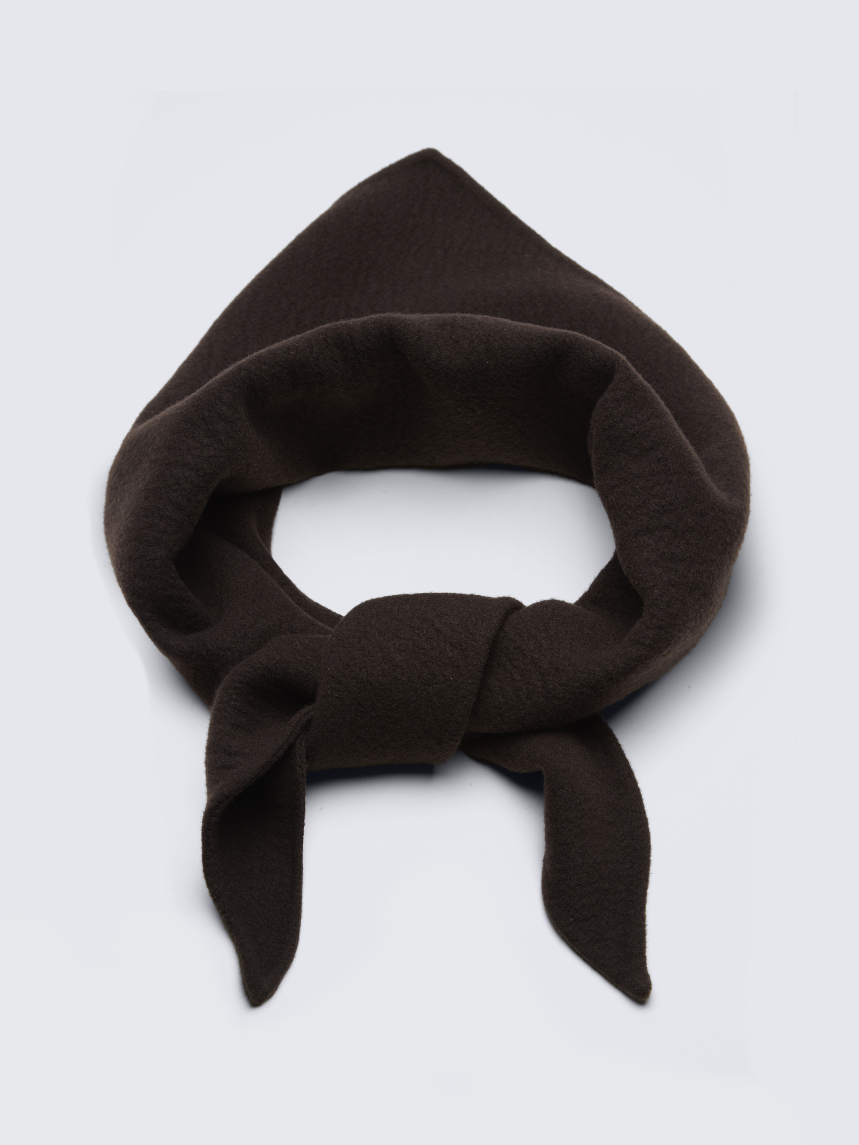Dark brown cashmere and wool double-splittable triangle foulard