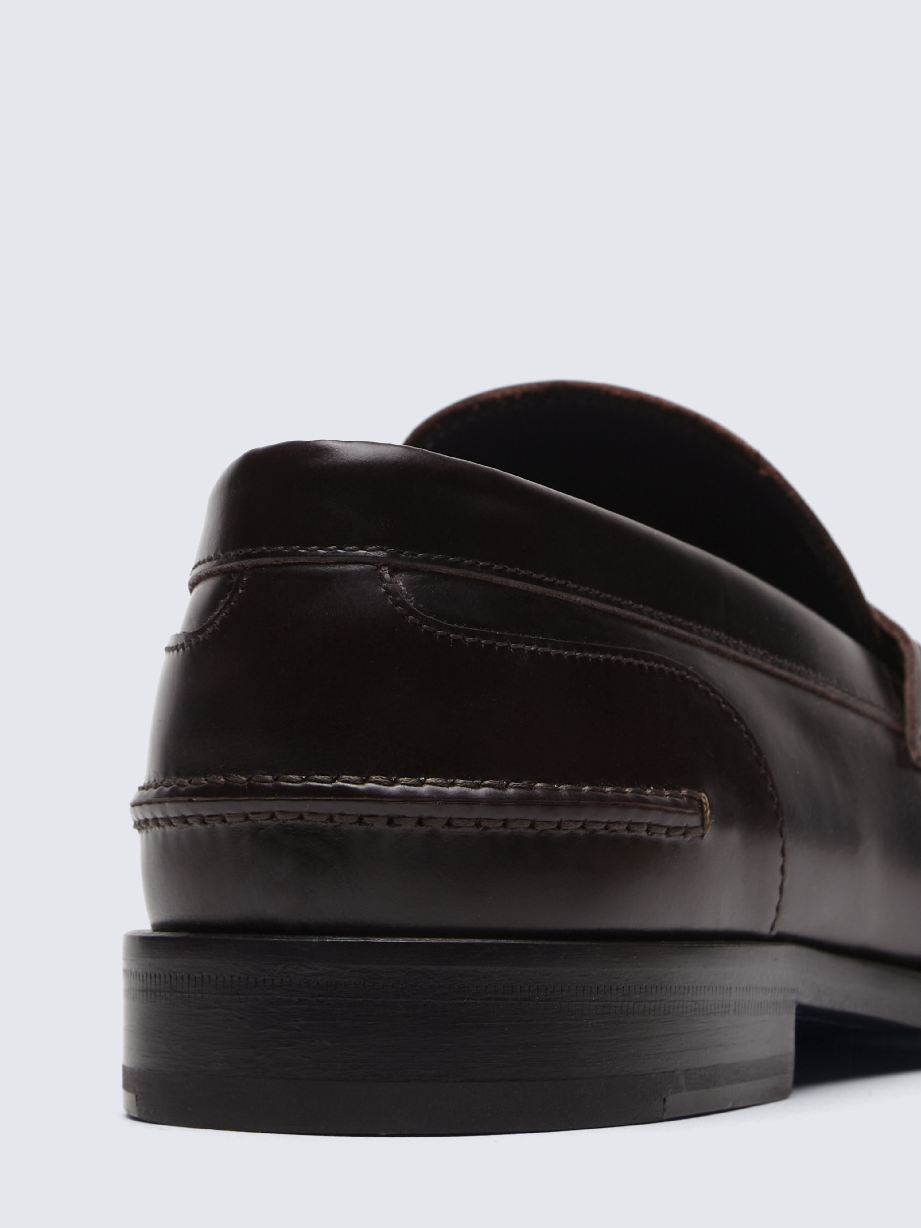 Bordeaux calfskin College penny loafers