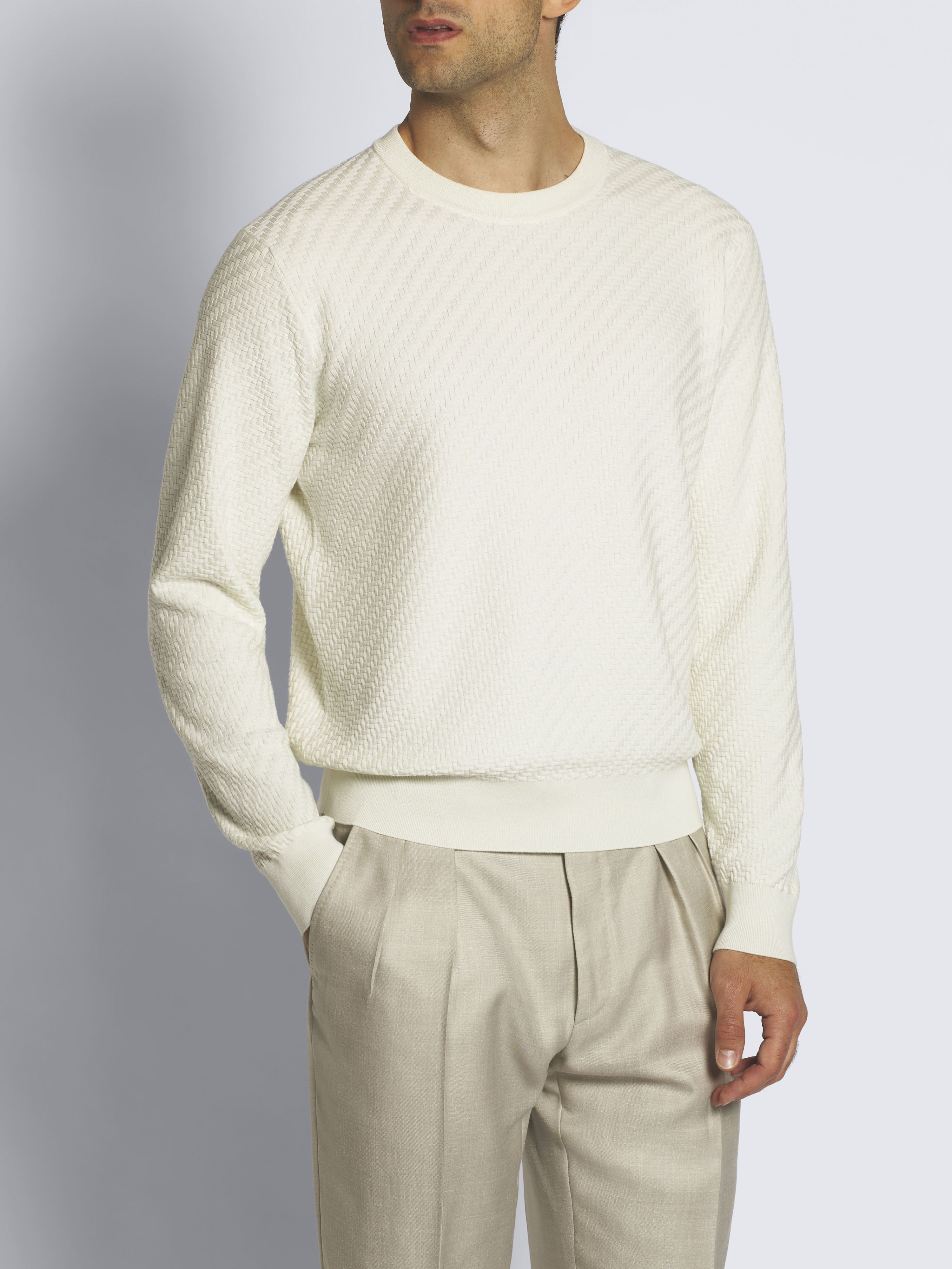 marka CREWNECK COTTON×SILK NEP YARN marka CREWNECK COTTON×SILK NEP YARN Silk and cotton crew