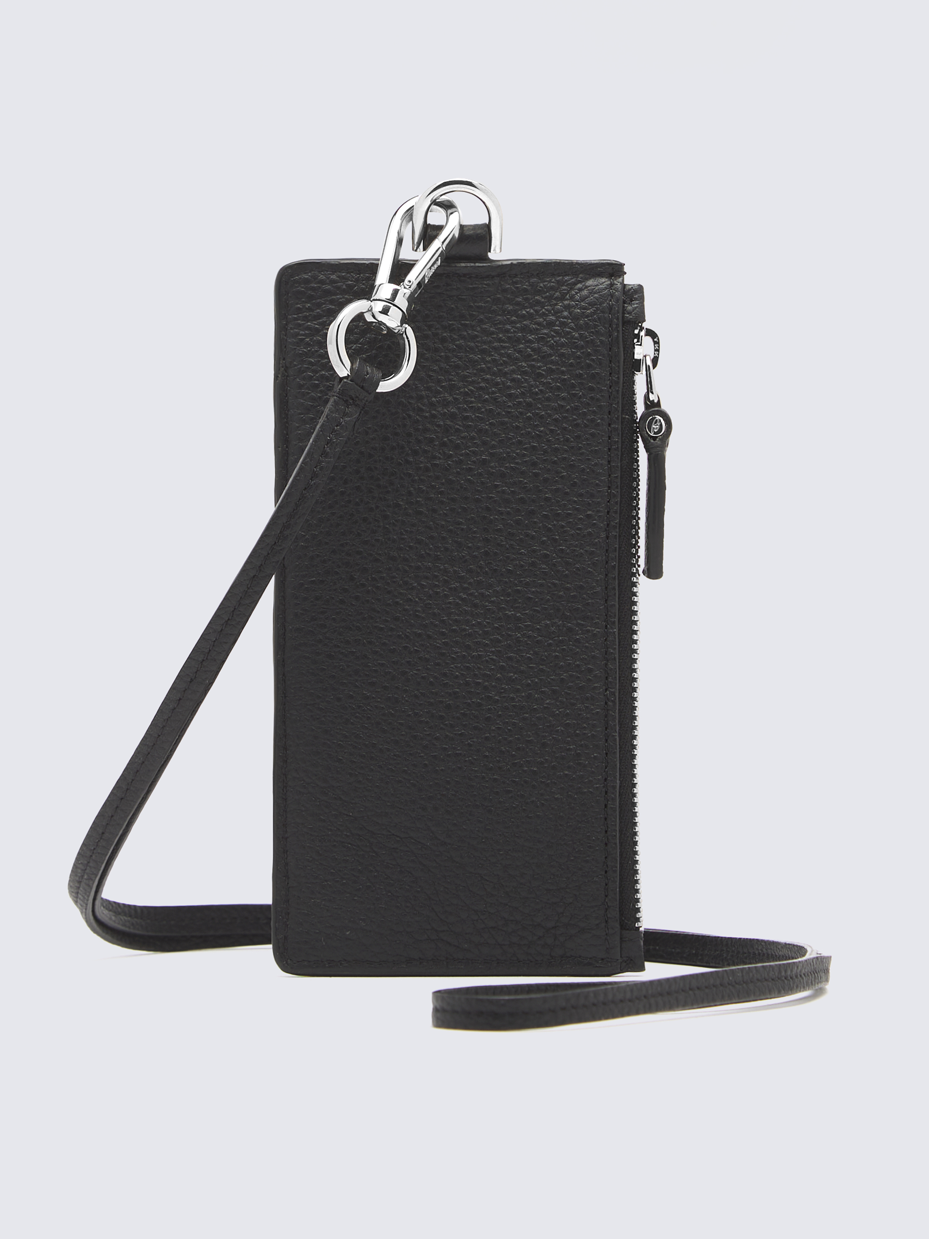 ブラック & トープ グレインレザー ファスナー付き カードケース