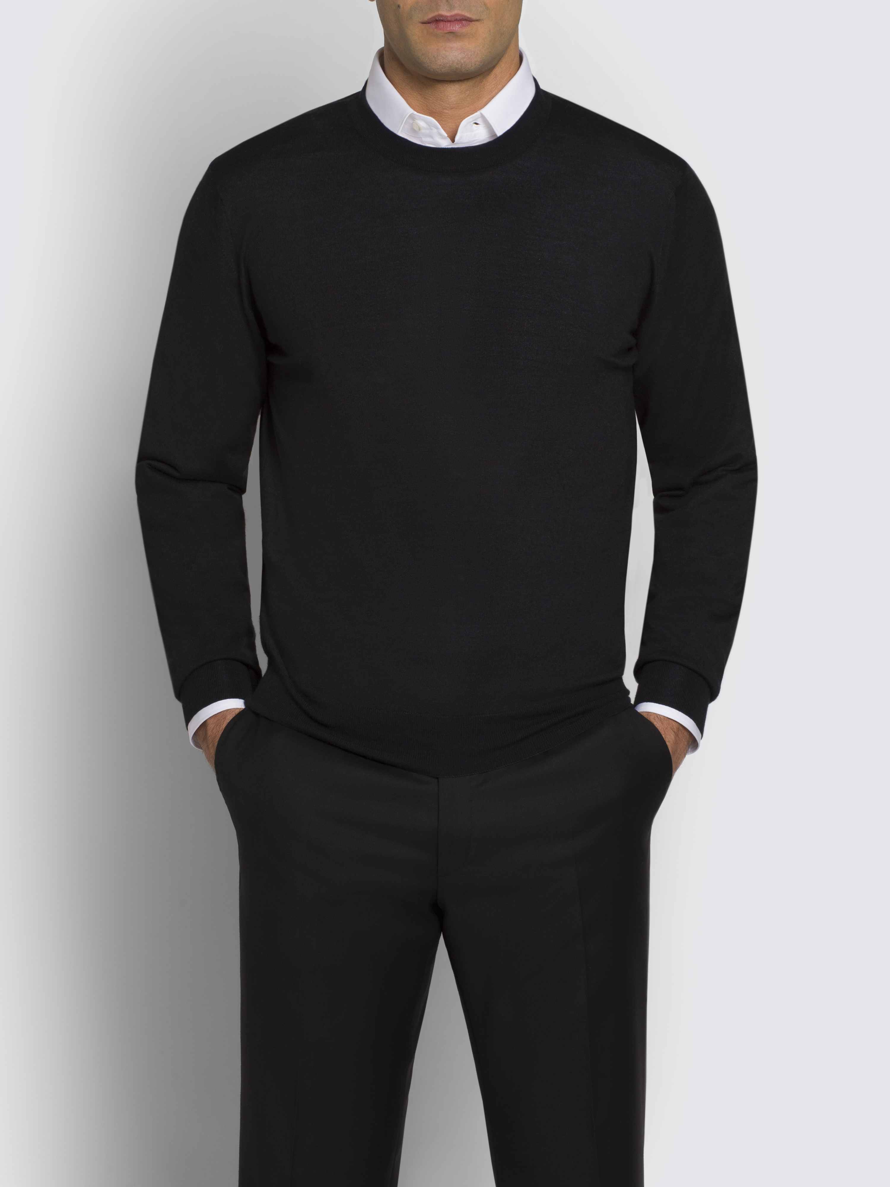 Pull Noir LK Bennett - Bordure Diamant, Laine Et Soie, Taille S, Col En V, Occasion Très Bon état