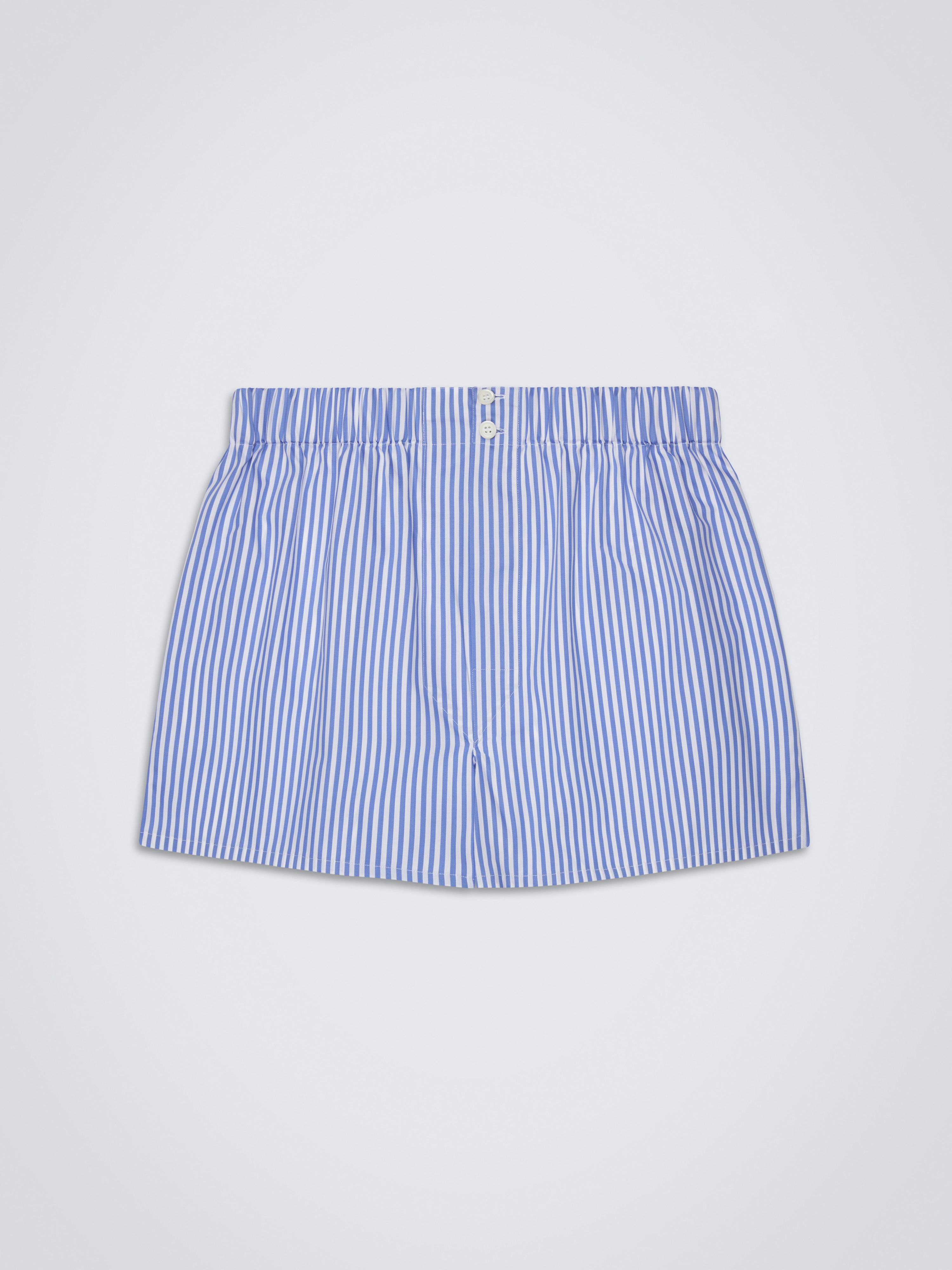 Light Blue Striped Cotton Boxer Shorts