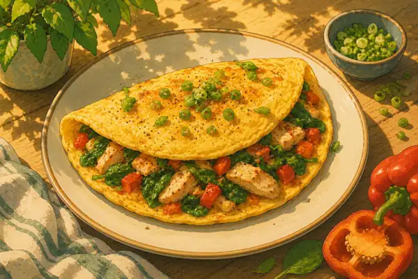 Photo of Chicken, Pepper & Spinach Omelette