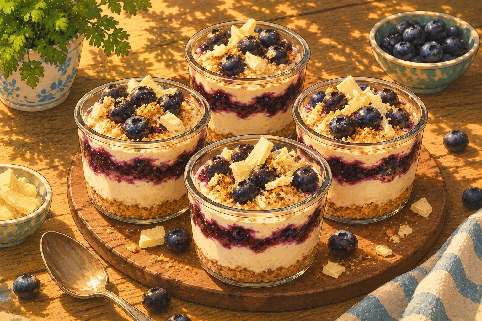 Photo of Blueberry & white chocolate pots