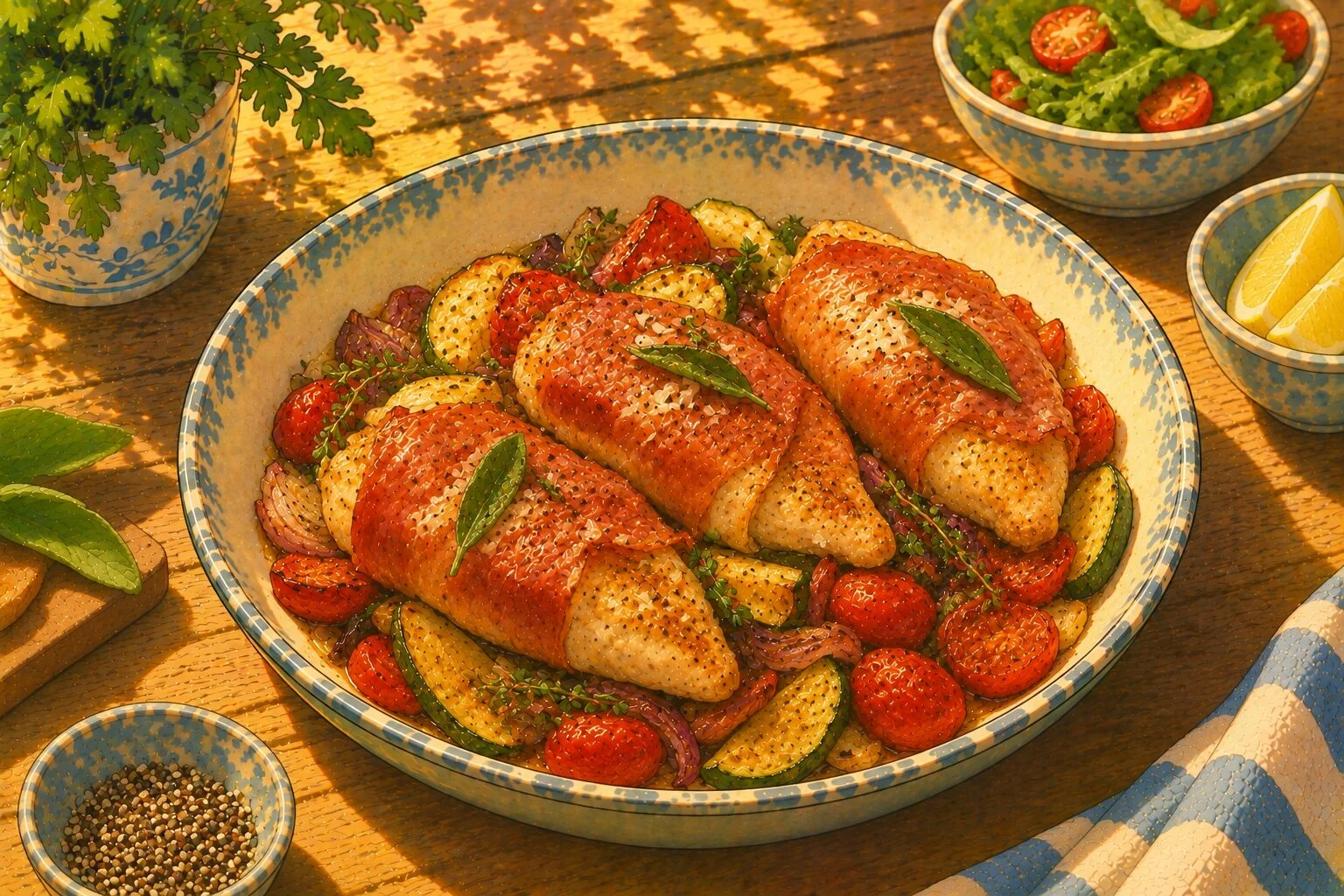 Photo of Prosciutto-wrapped chicken