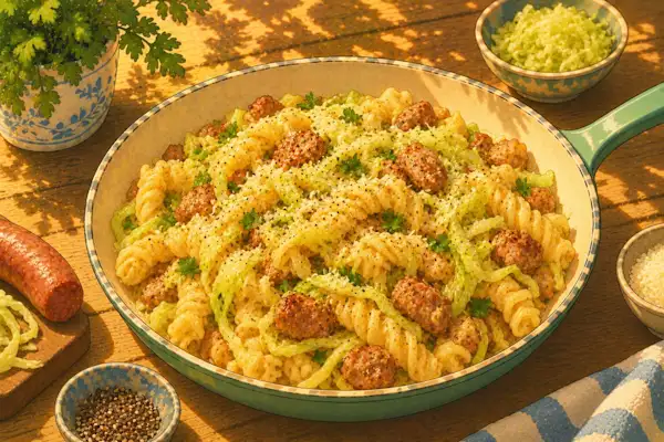 Photo of Creamy sausage fusilloni