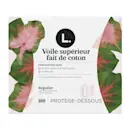 Protège-dessous réguliers avec un voile supérieur en coton biologique 