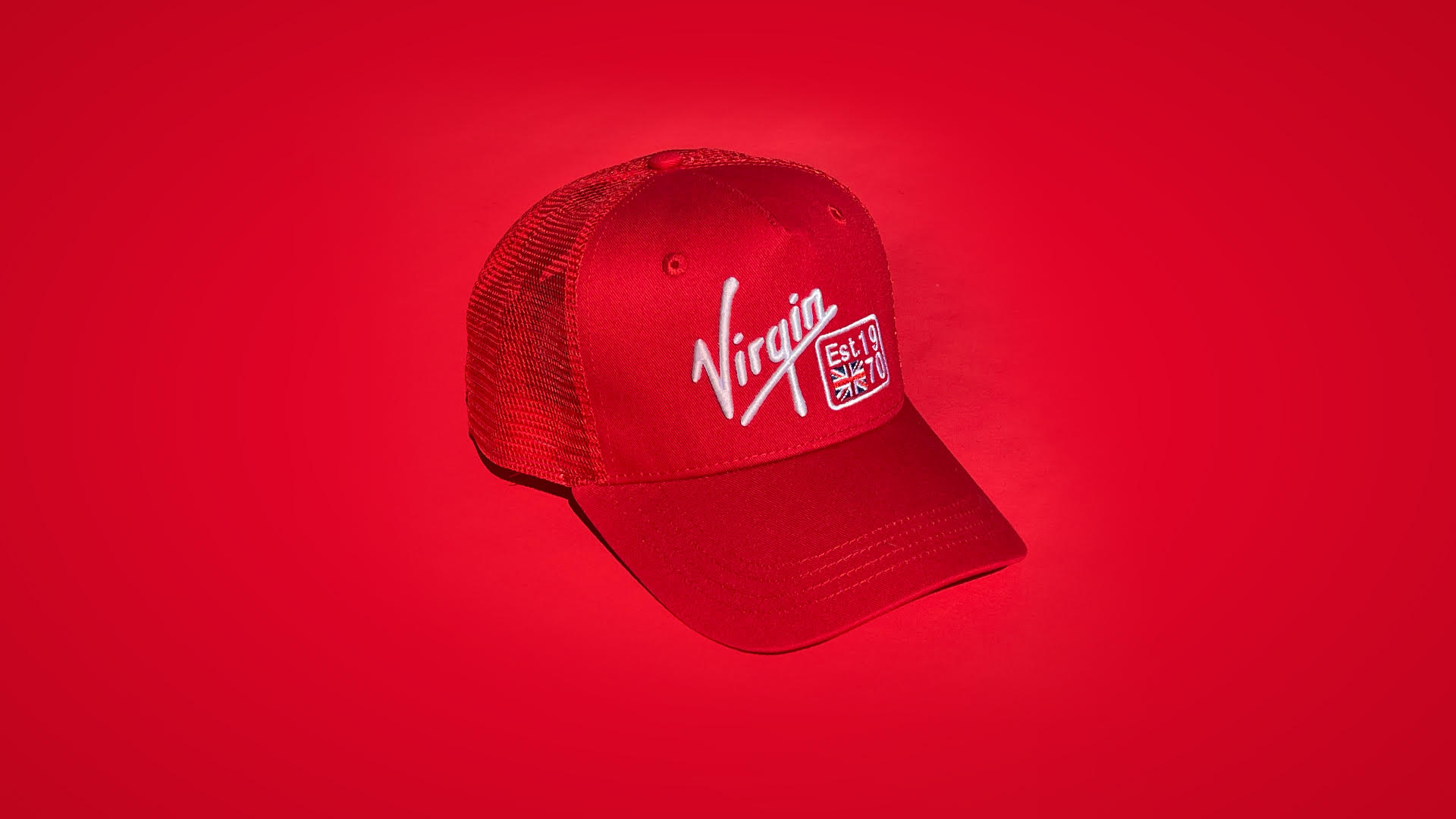 Virgin heritage trucker hat in red | Virgin Red