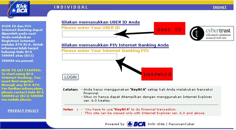 Form Phising BCA