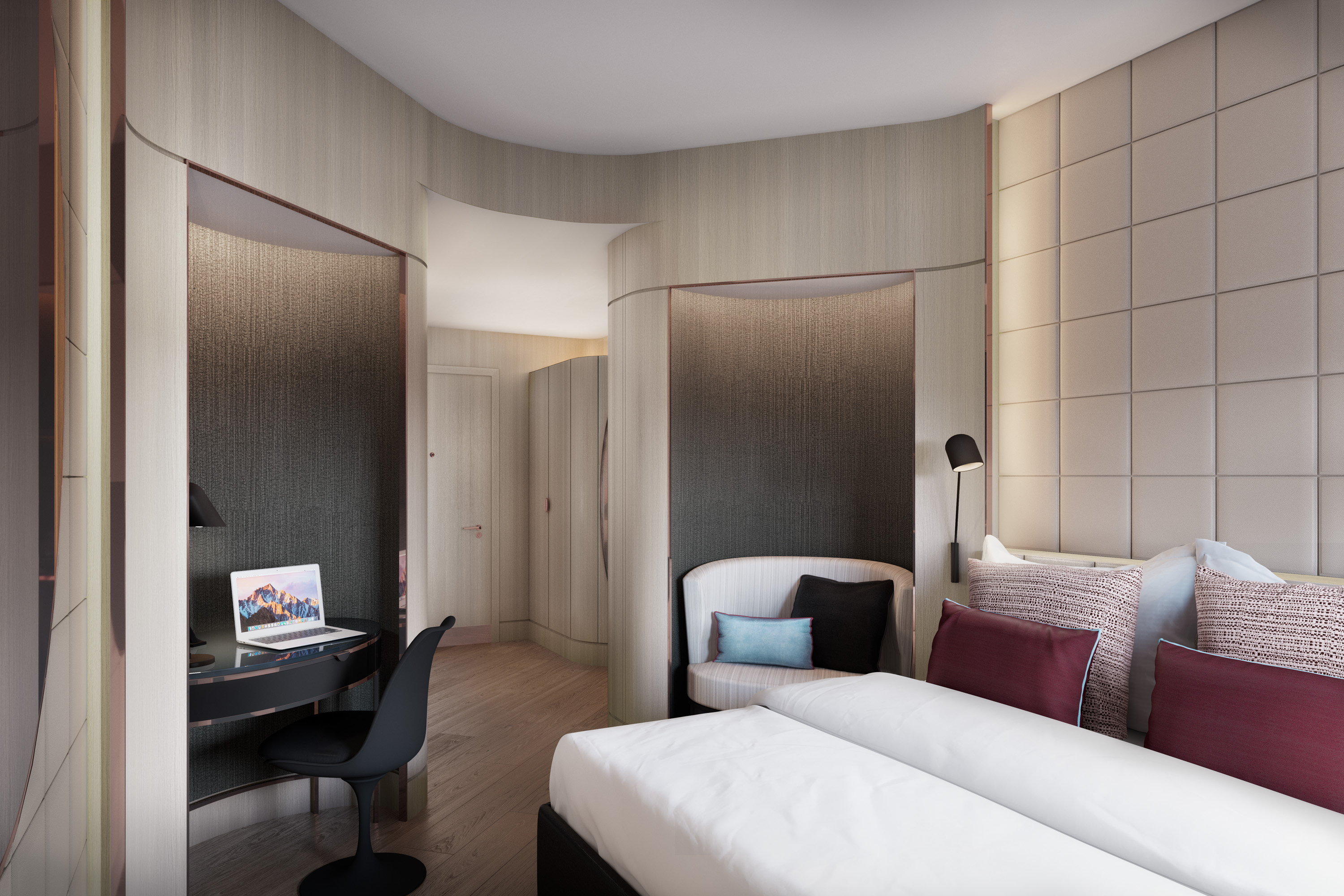 Looking through from the main living area back towards the dressing room