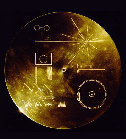 We even use diagrams as a tool to communicate beyond our world demonstrated by the 'Golden Record'cover shown with its extraterrestrial instructions. Credit © NASA/JPL