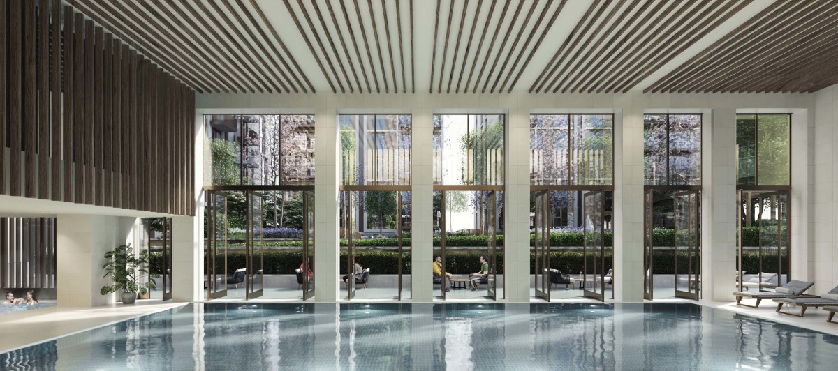 The pool at White City connects to the outdoor green spaces