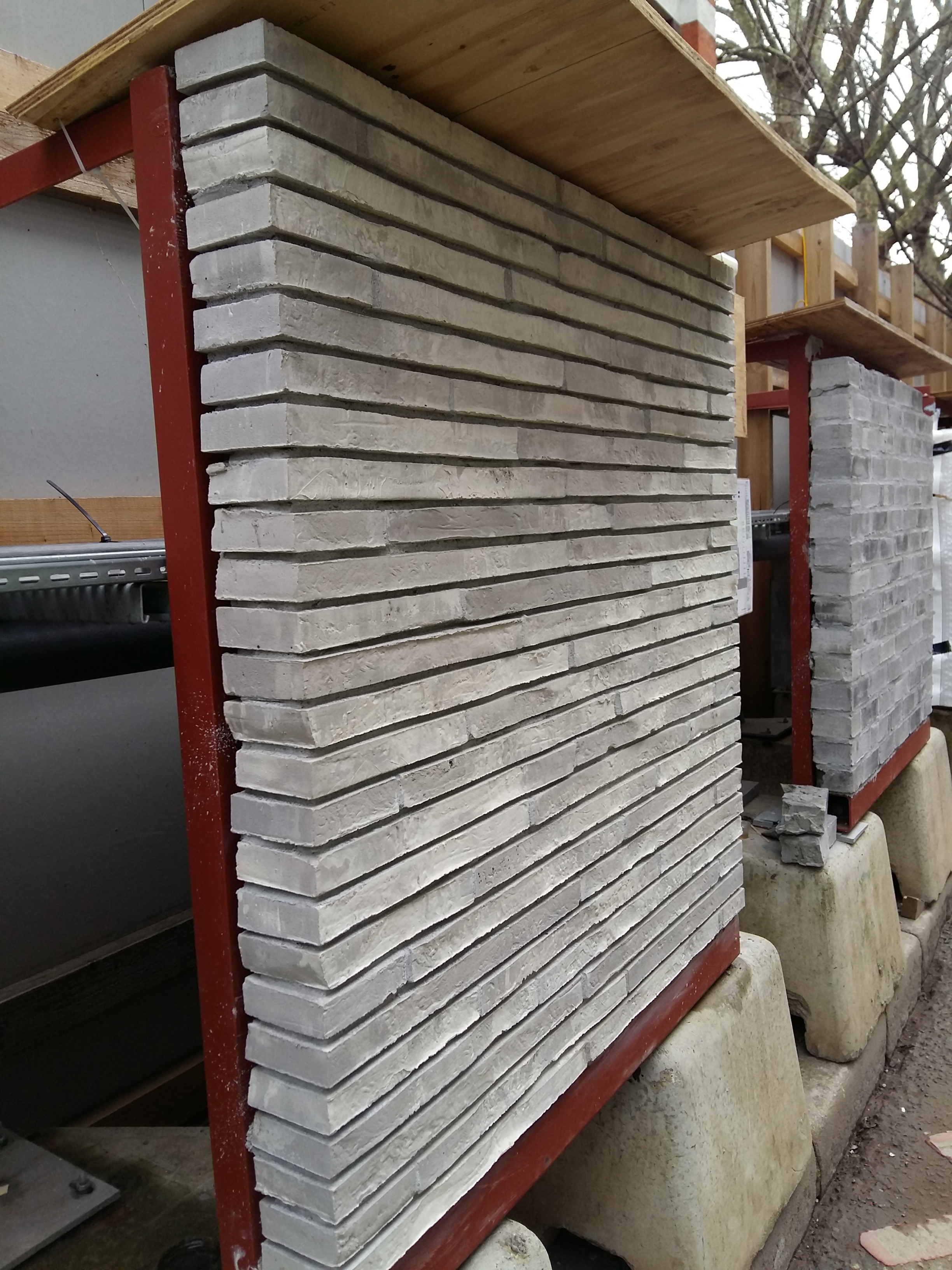 The panelised system developed to install the handset bricks quickly and safely while still keeping the handset aesthetic