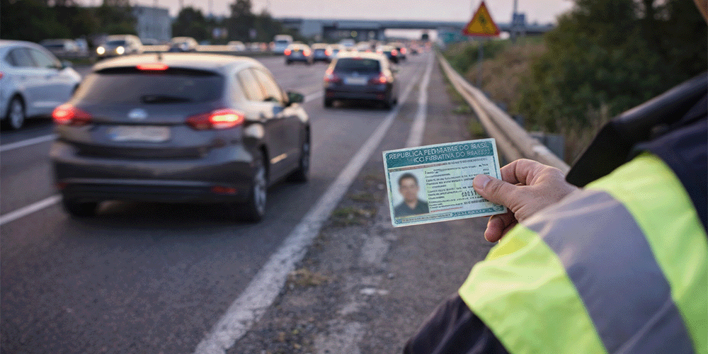 Ultrapassar pelo acostamento suspende a CNH?
