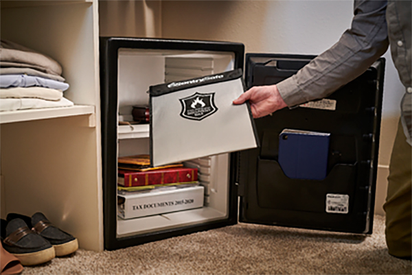 SentrySafe FireBag being put into a safe