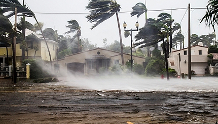 National Prepareness - home besiged by wind  and flood