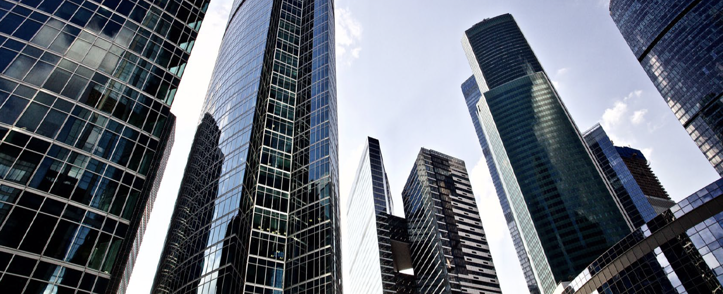 Imagery of 5-6 tall skyscraper buildings
