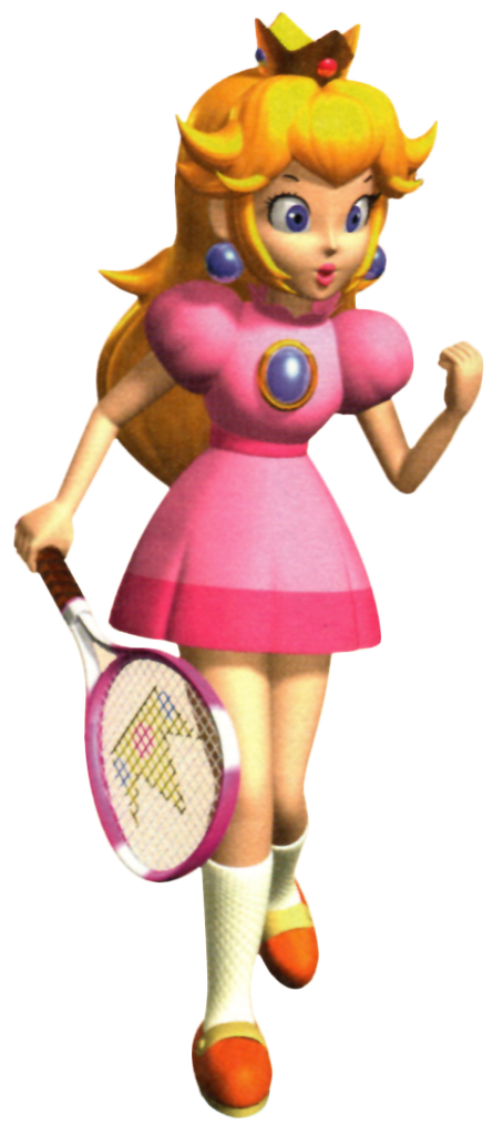 Peach Holding Fist and Tennis Racket