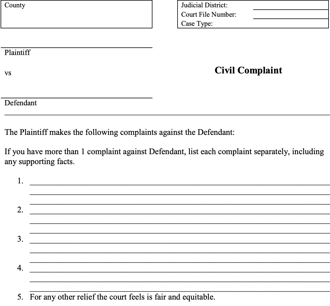 Civil Complaint Sample