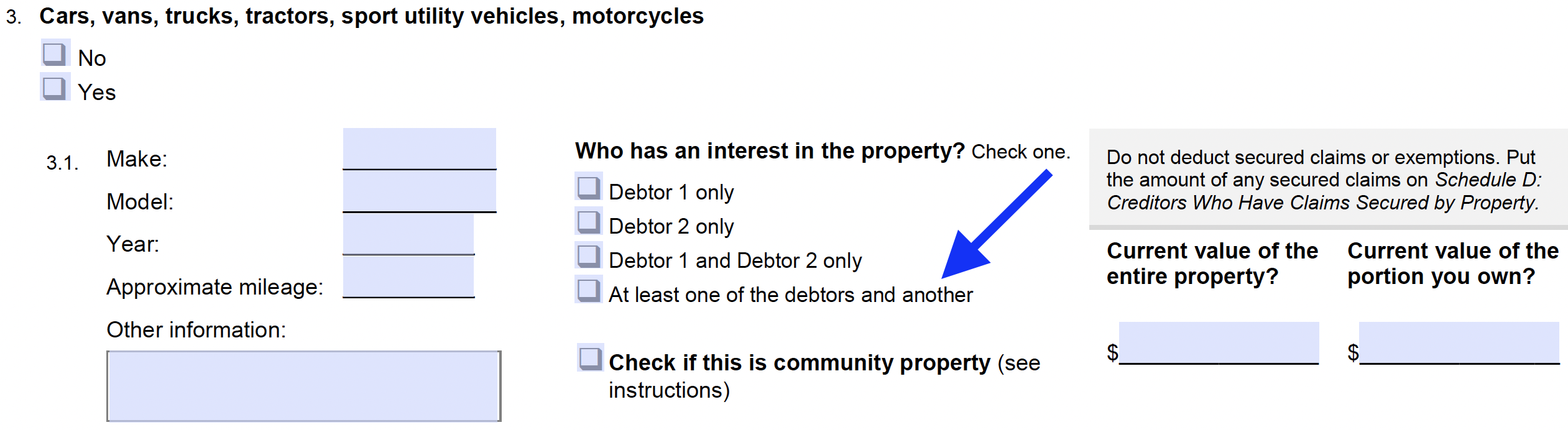 How to disclose the existence of a co-owner for a vehicle