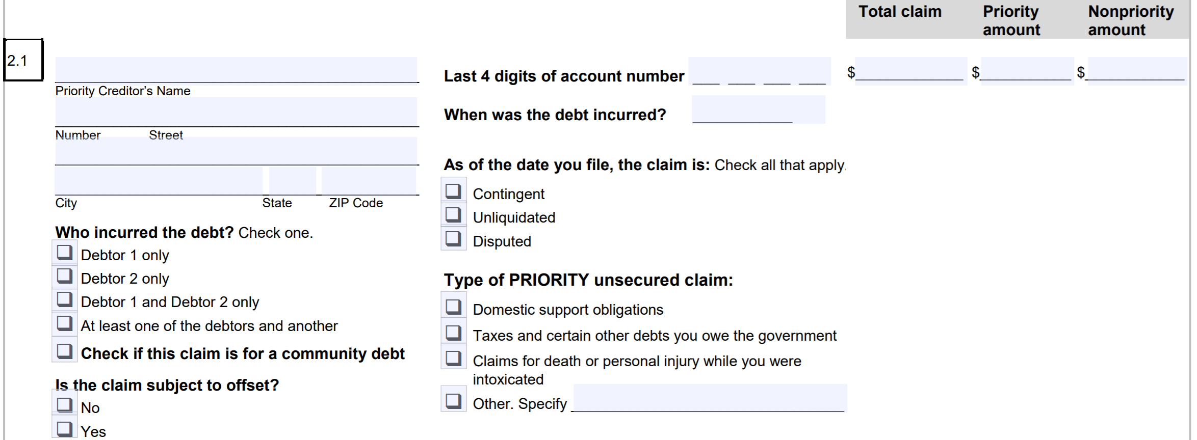 chapter 7 bankruptcy forms